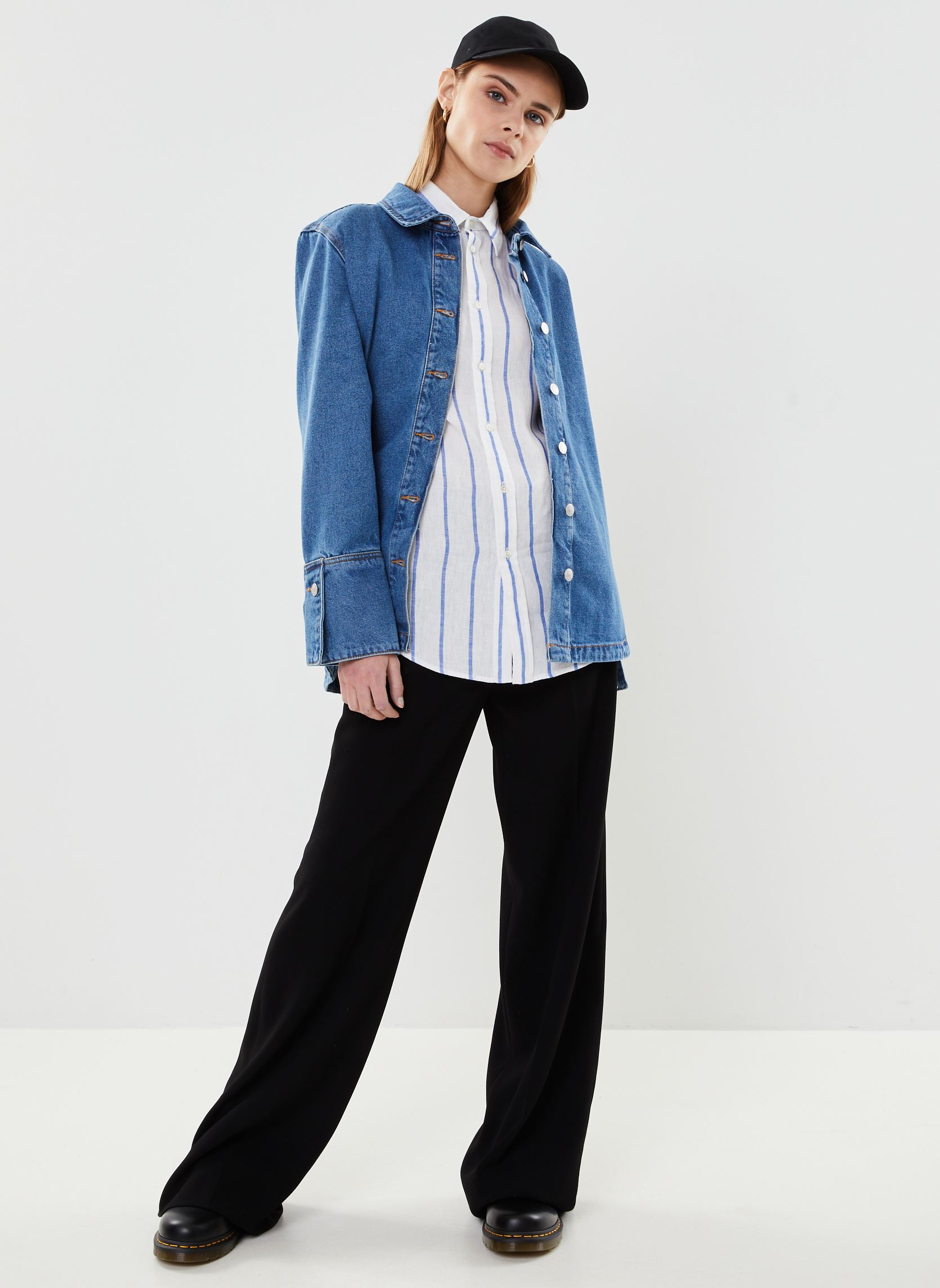 Camisas de manga larga Bykitta Shirt 2 - mujer azul B-Young Camisas de manga larga Bykitta Shirt 2 - mujer azul Mid Blue Denim