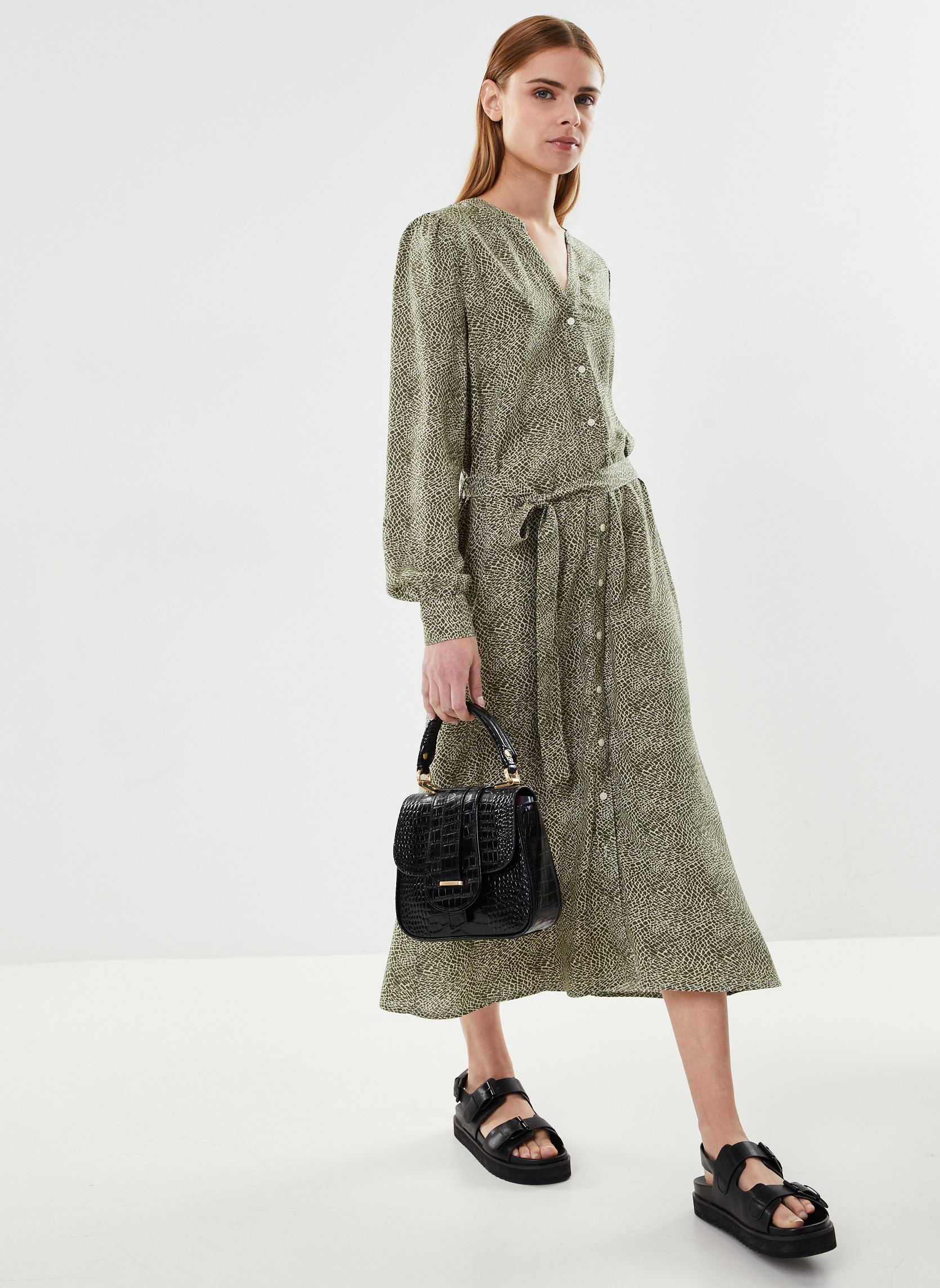 Robes Byjosa Long Shirt Dress 2 - femme vert B-Young Robes Byjosa Long Shirt Dress 2 - femme vert Aloe Mix