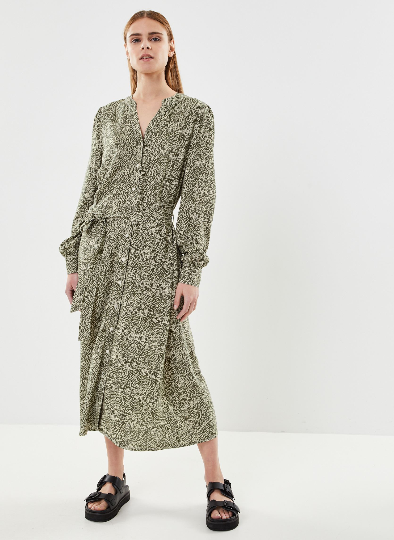 Robes Byjosa Long Shirt Dress 2 - femme vert B-Young Robes Byjosa Long Shirt Dress 2 - femme vert Aloe Mix