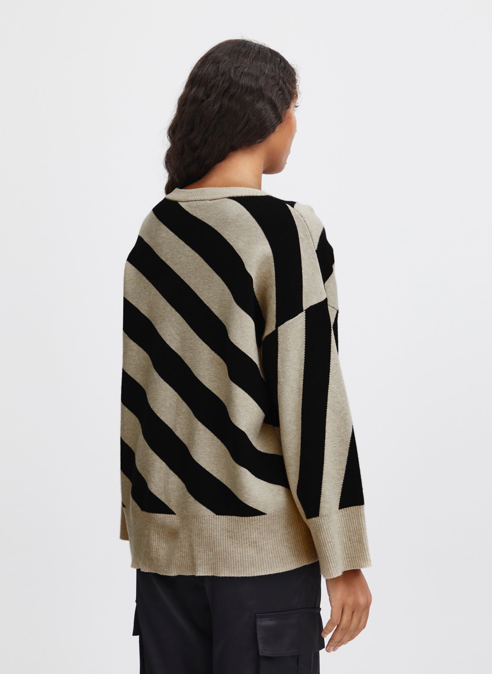 Pulls Bymiran Vneck Jumper - femme beige B-Young Pulls Bymiran Vneck Jumper - femme beige Black Mix