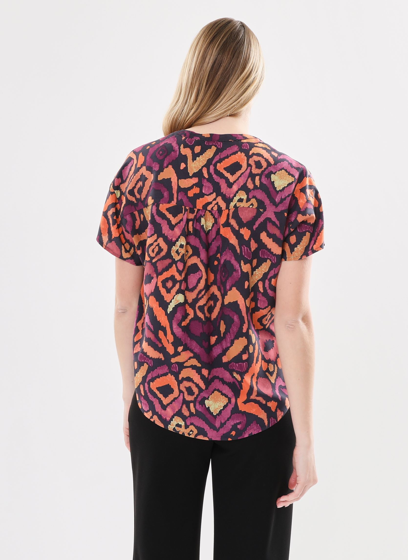 Kurzarm-Hemden Bymmjoella Tunic Shirt 2 - damen orange B-Young Kurzarm-Hemden Bymmjoella Tunic Shirt 2 - damen orange BLACK IKAT MIX