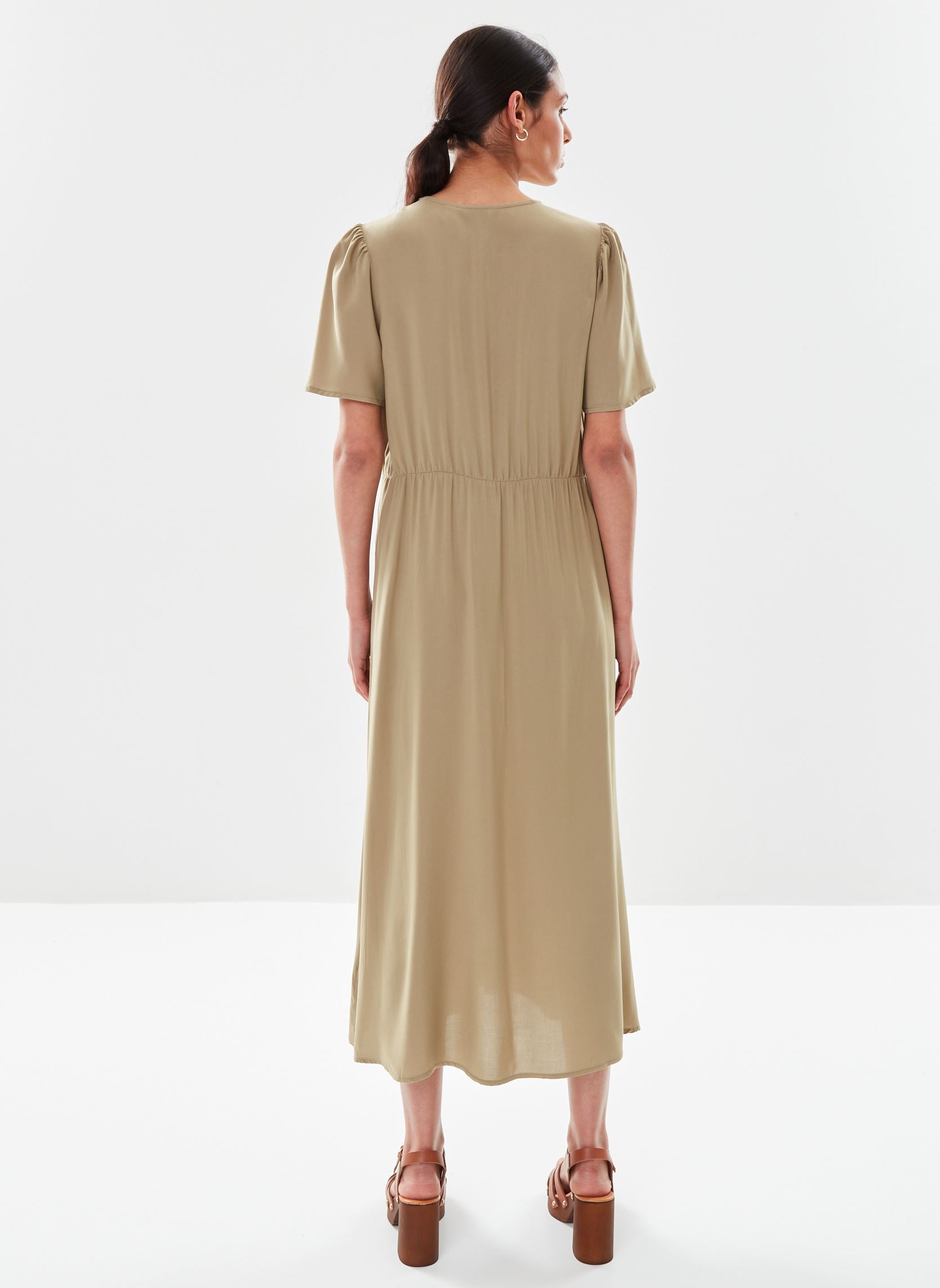 Vestiti lunghi Bymmjoella Button Dress - donna verde B-Young Vestiti lunghi Bymmjoella Button Dress - donna verde Aloe