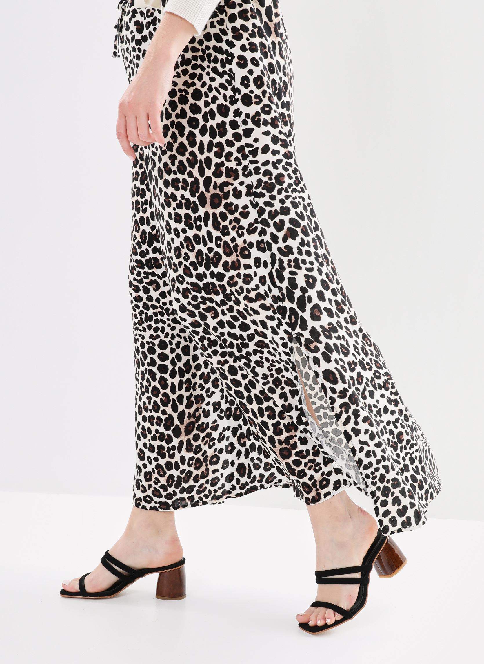 Jupes longues Bymmjoella Maxi Skirt - femme beige B-Young Jupes longues Bymmjoella Maxi Skirt - femme beige Black Leo Mix