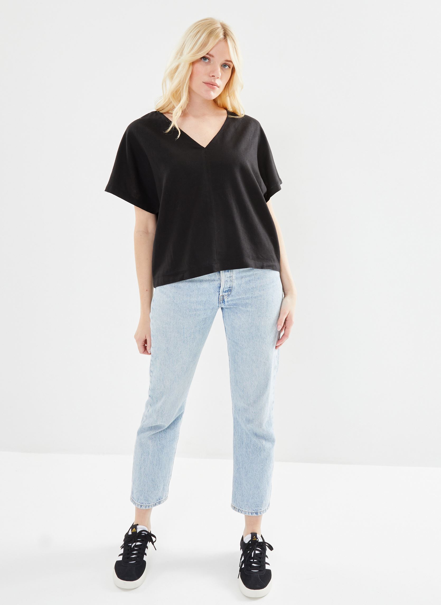 Blouses manches courtes Byfalakka Vneck Blouse - femme noir B-Young Blouses manches courtes Byfalakka Vneck Blouse - femme noir Black