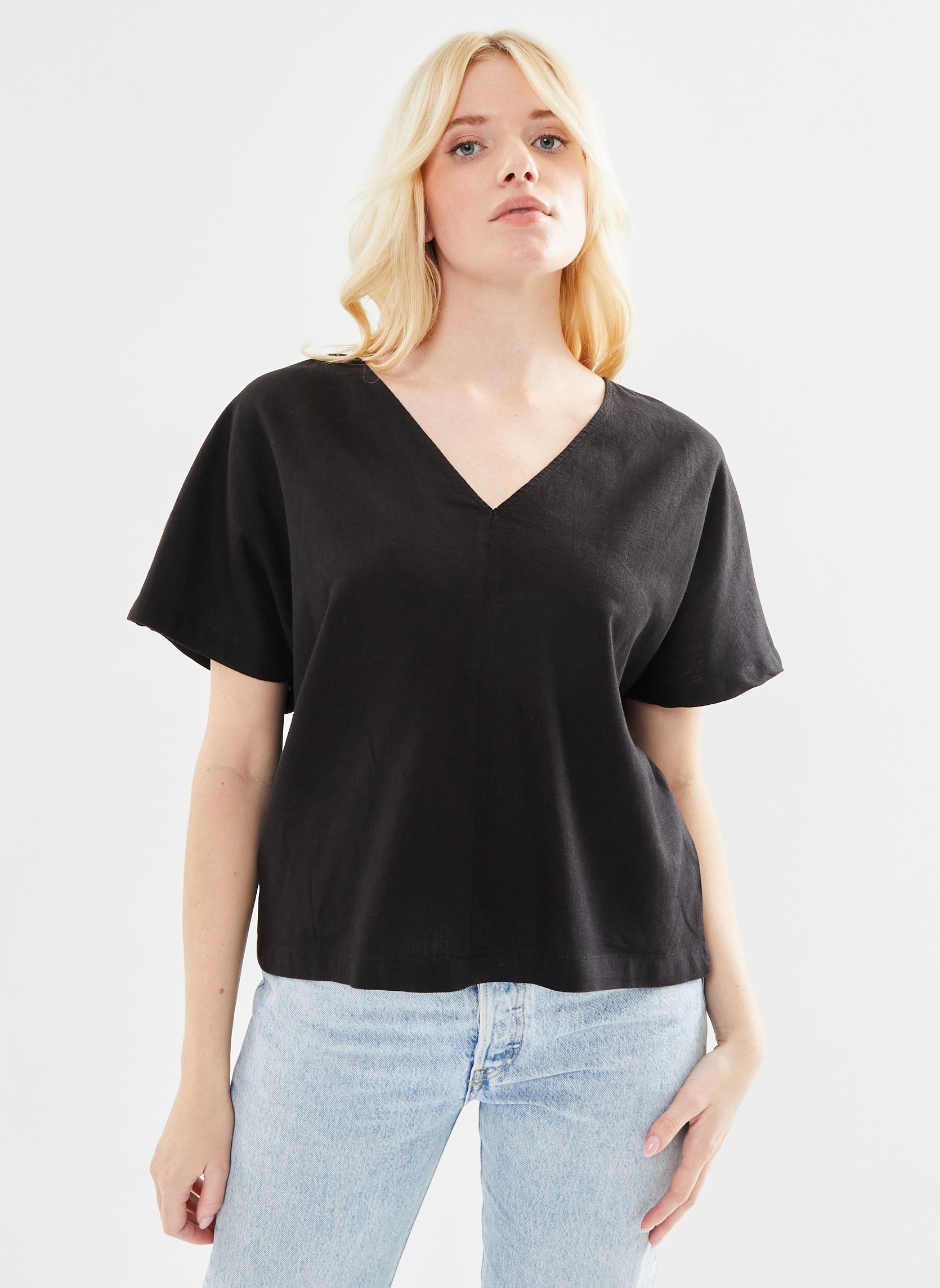 Blouses manches courtes Byfalakka Vneck Blouse - femme noir B-Young Blouses manches courtes Byfalakka Vneck Blouse - femme noir Black