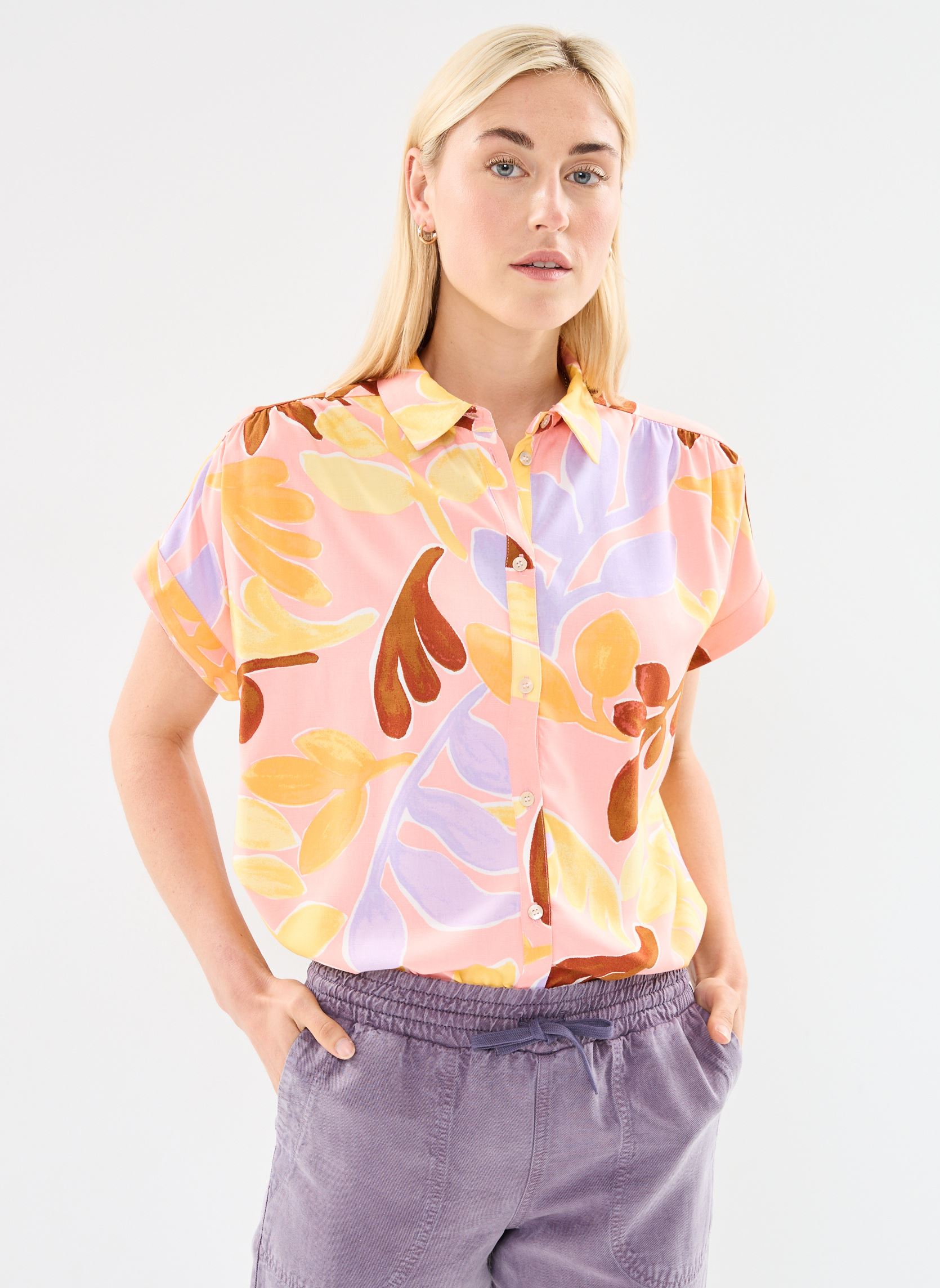Chemises manches courtes Byilsi Shirt - femme multicolore B-Young Chemises manches courtes Byilsi Shirt - femme multicolore Quartz Pink Mix