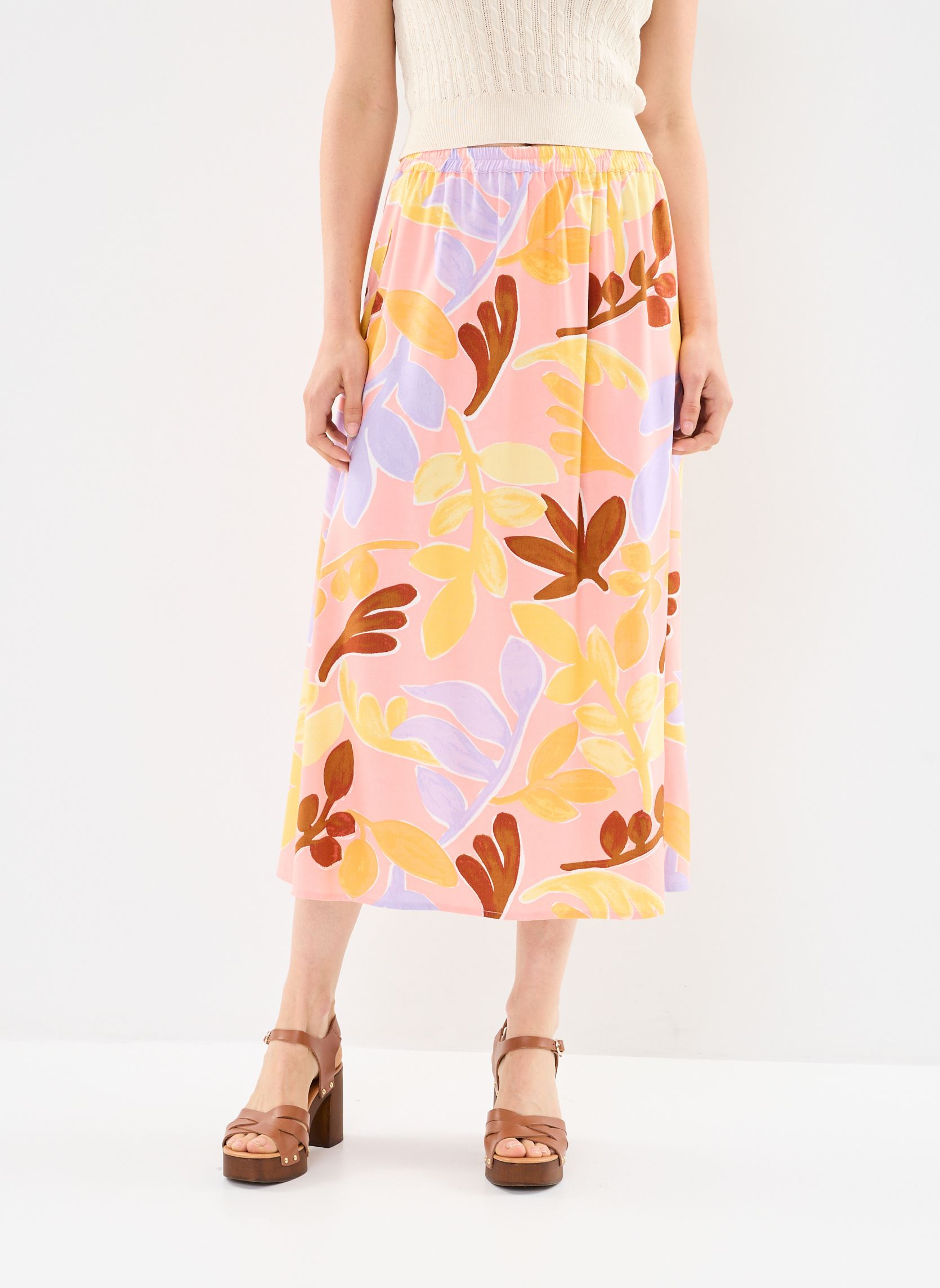 Jupes mi-longues Byilsi Skirt - femme multicolore B-Young Jupes mi-longues Byilsi Skirt - femme multicolore Quartz Pink Mix