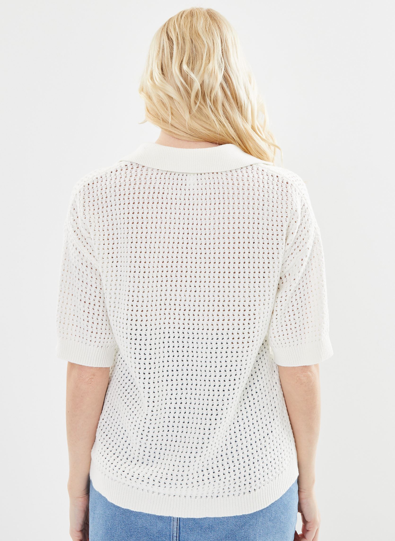 Tee-shirts manches courtes Bymagio Polo Jumper - femme blanc B-Young Tee-shirts manches courtes Bymagio Polo Jumper - femme blanc Marshmallow