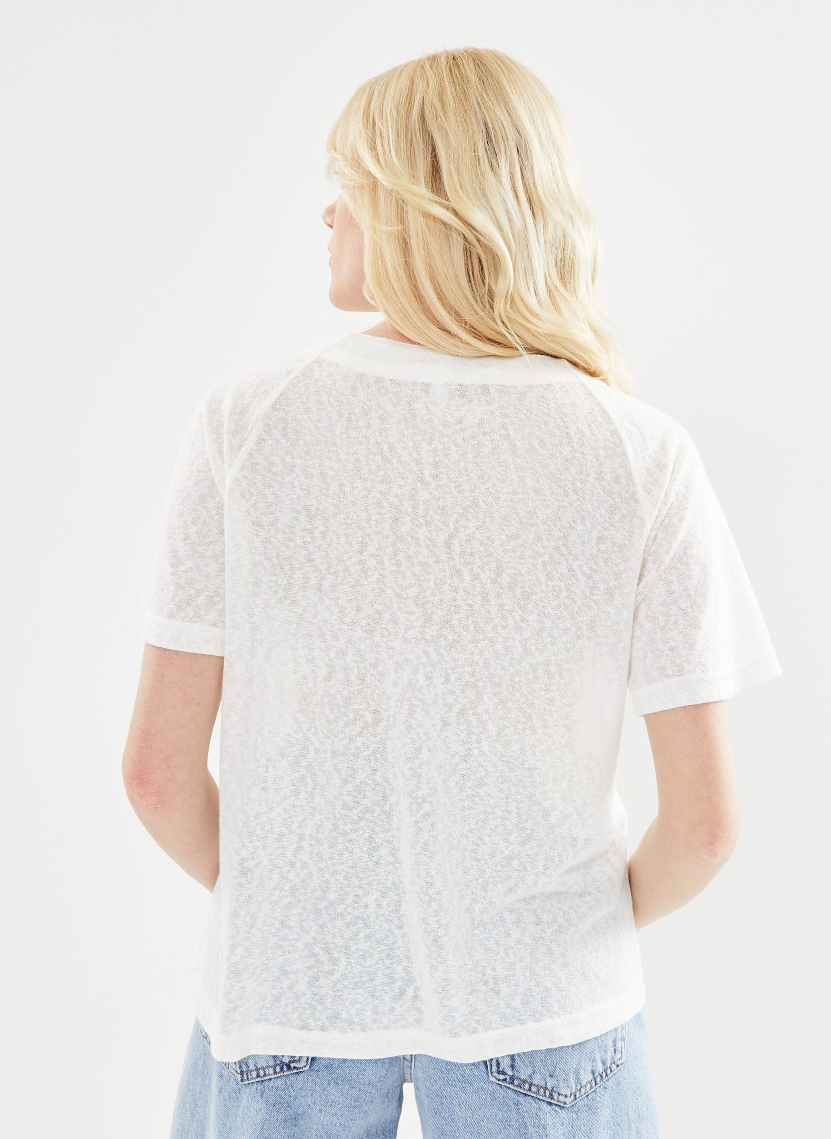 Tee-shirts manches courtes Bysakia V Tshirt Btn - femme blanc B-Young Tee-shirts manches courtes Bysakia V Tshirt Btn - femme blanc OFF WHITE