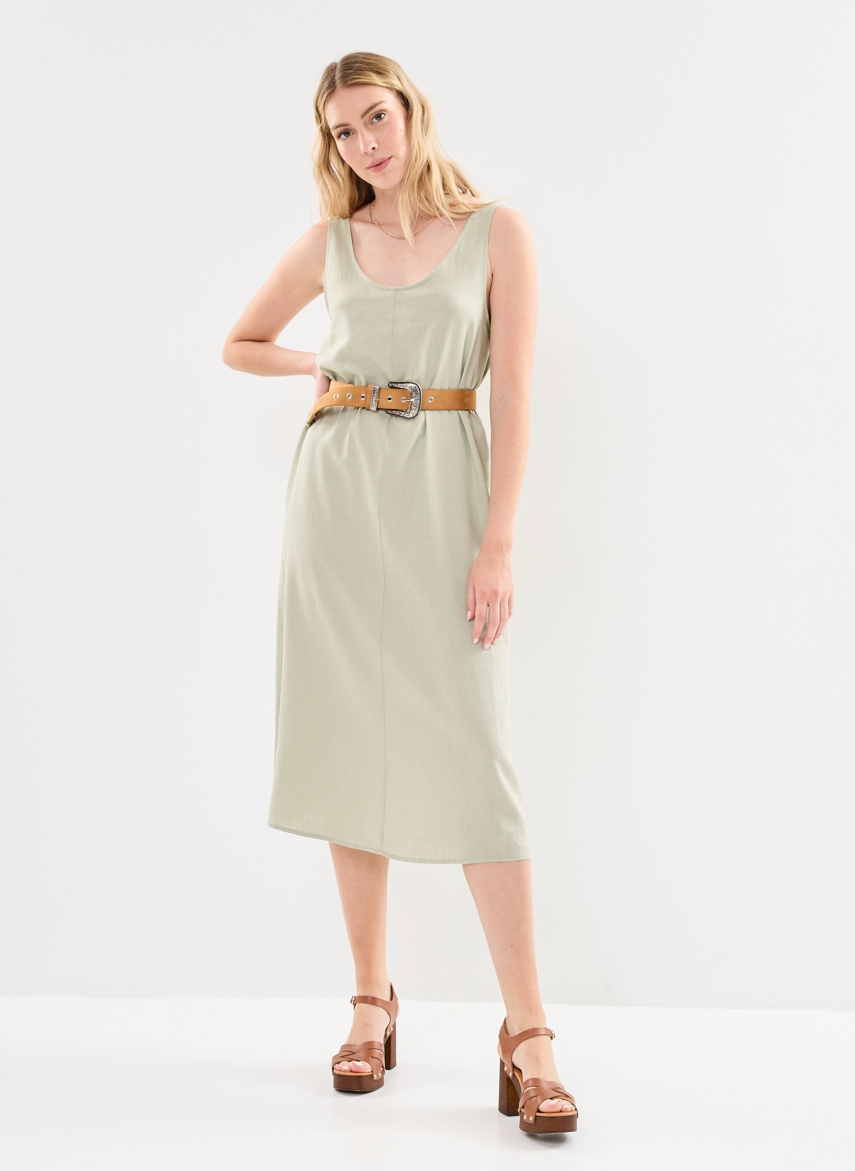 Bestel B-Young Jurken Byfalakka Strap Dress dames groen