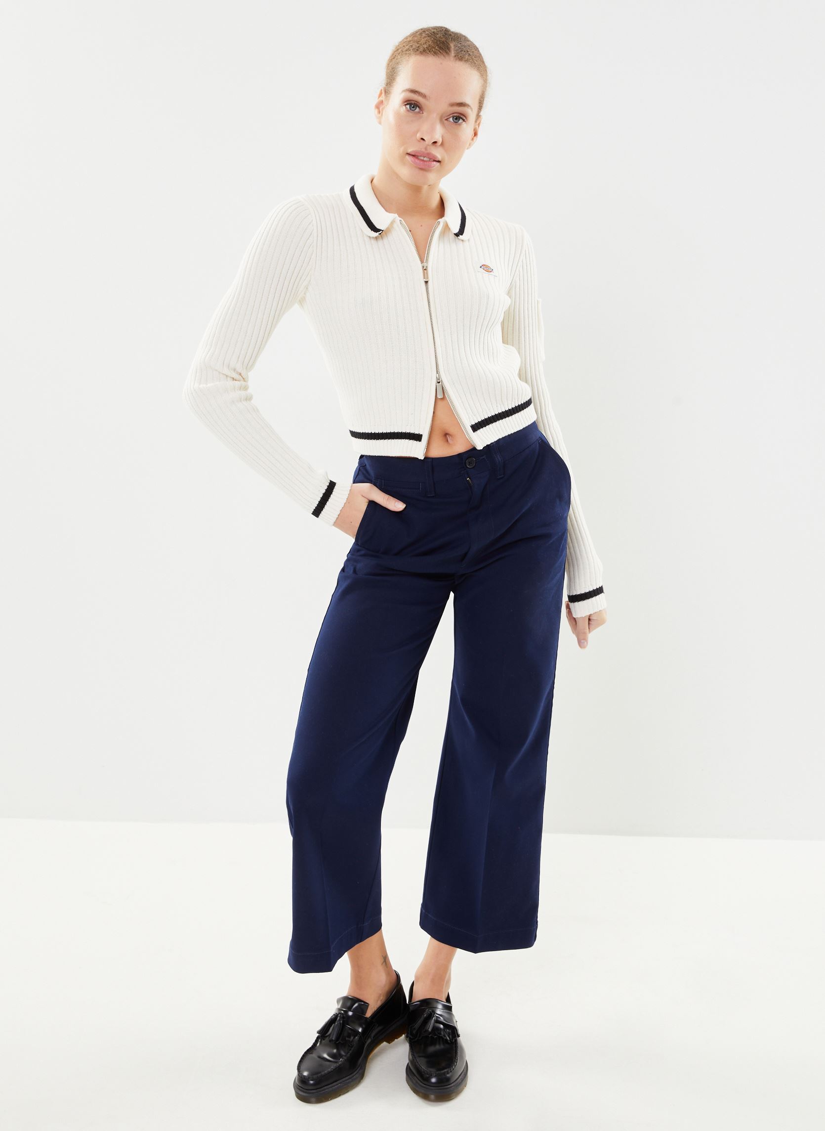 Gilets Lkart Zip Cardigan W femme blanc Dickies Gilets Lkart Zip Cardigan W femme blanc CLOUD