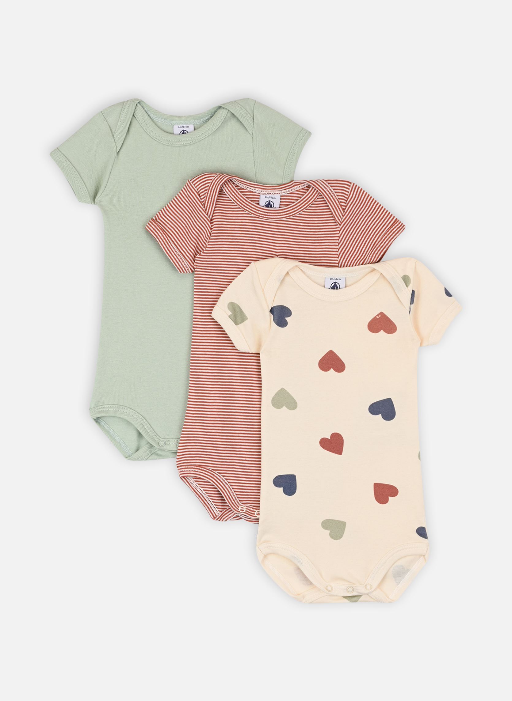 Vêtements Petit Bateau 3 Bodies Us MC A09YF00 pour Accessoires