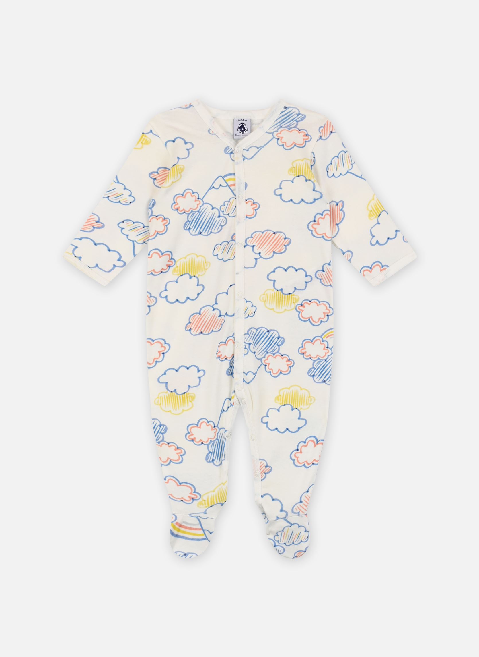 Pyjamas et Grenouillères Mika blanc Petit Bateau Pyjamas et Grenouillères Mika blanc MARSHMALLOW/MULTICO