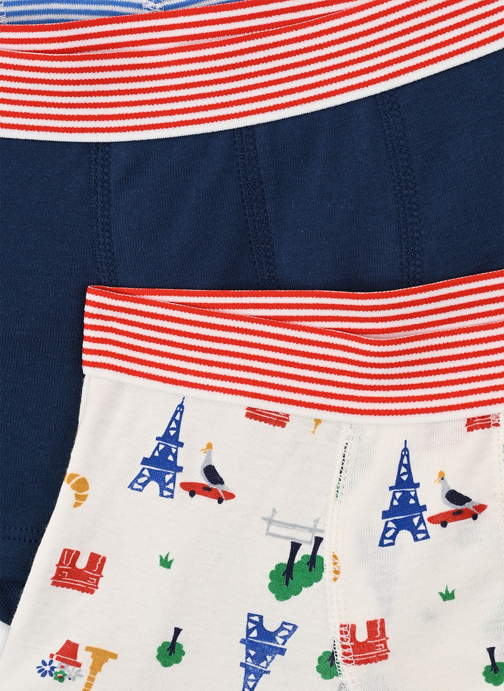 Paquete de ropa interior 3 Boxers niño blanco Petit Bateau Paquete de ropa interior 3 Boxers niño blanco VARIANTE 1