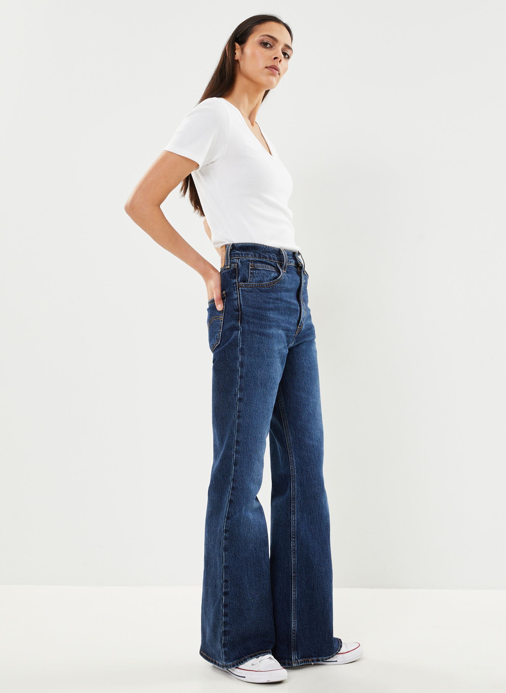Tee-shirts manches courtes T-shirt l'iconique manches courtes col V femme blanc Petit Bateau Tee-shirts manches courtes T-shirt l'iconique manches courtes col V femme blanc ECUME