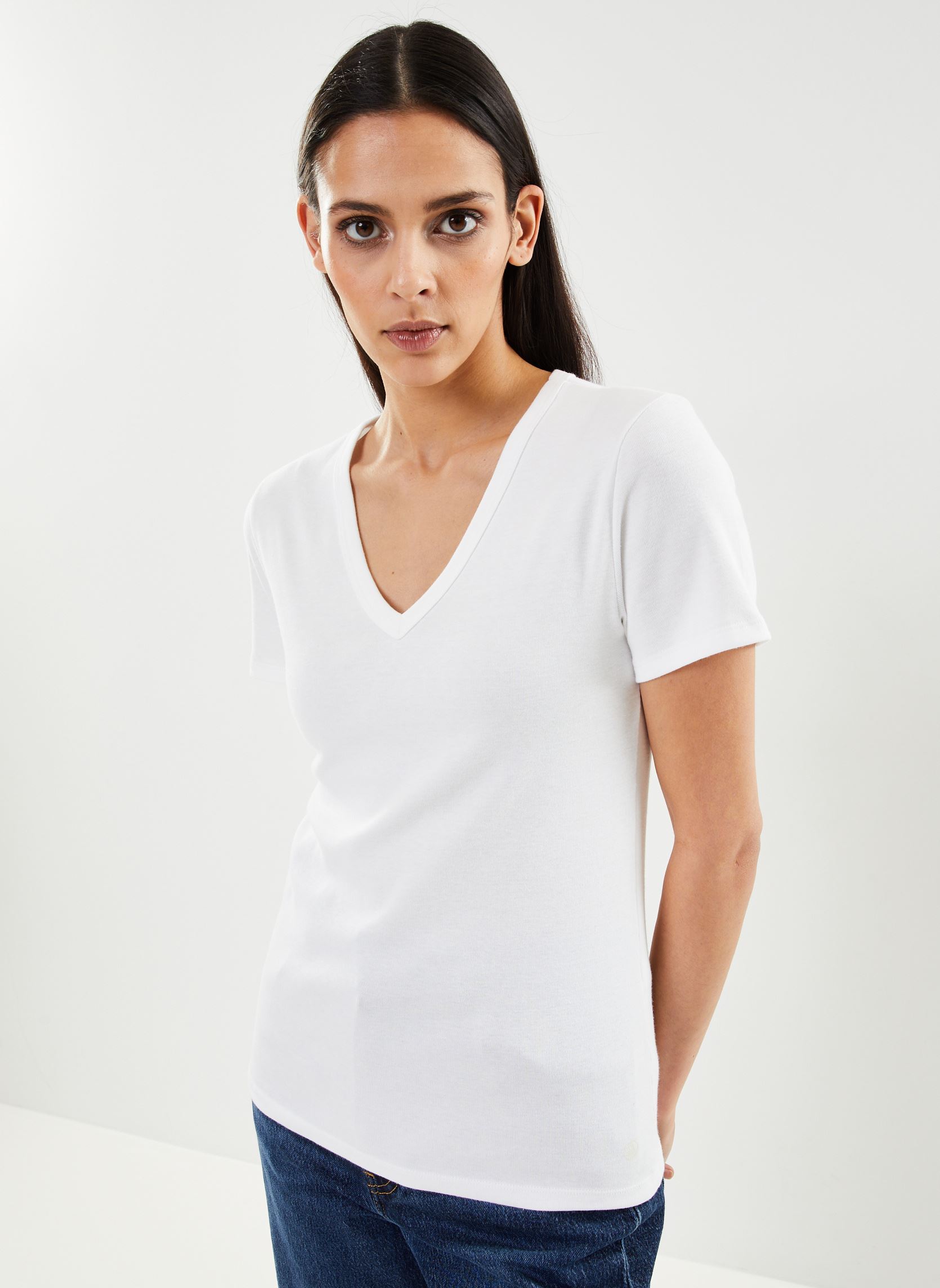 Vêtements Petit Bateau T shirt 'iconique manches courtes col V pour Accessoires - vue 3