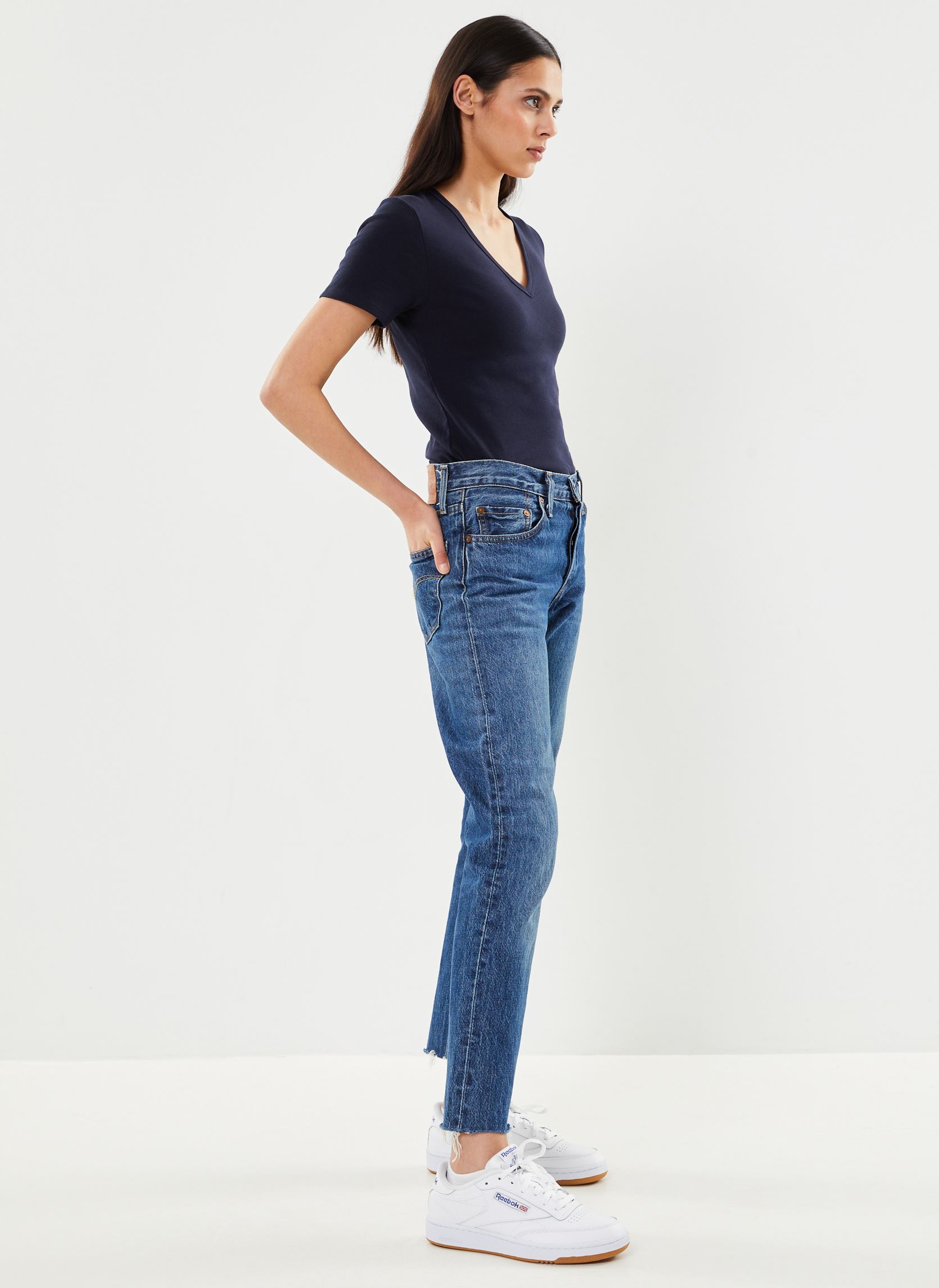 Tee-shirts manches courtes T-shirt l'iconique manches courtes col V femme bleu Petit Bateau Tee-shirts manches courtes T-shirt l'iconique manches courtes col V femme bleu SMOKING