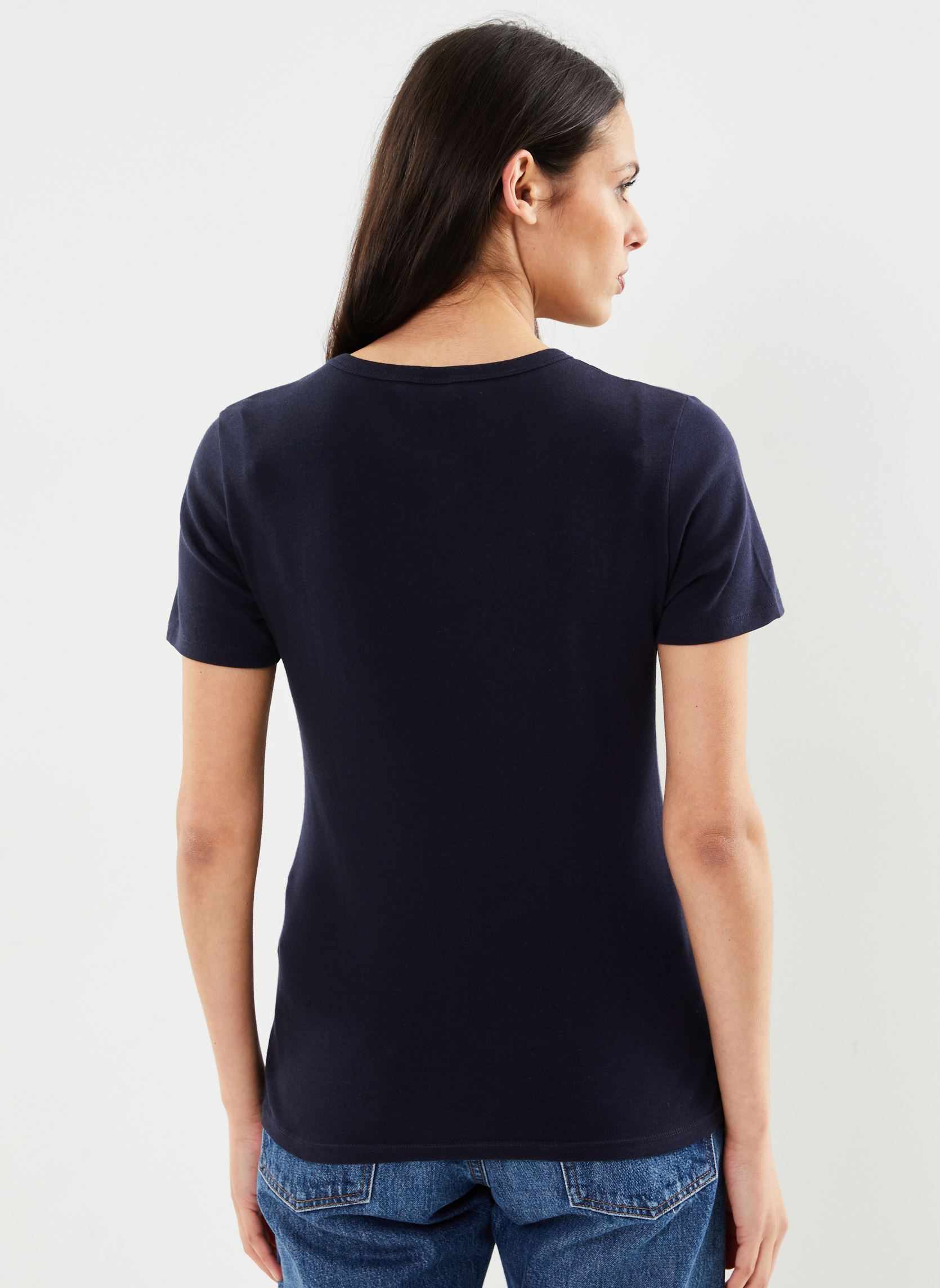 Tee-shirts manches courtes T-shirt l'iconique manches courtes col V femme bleu Petit Bateau Tee-shirts manches courtes T-shirt l'iconique manches courtes col V femme bleu SMOKING