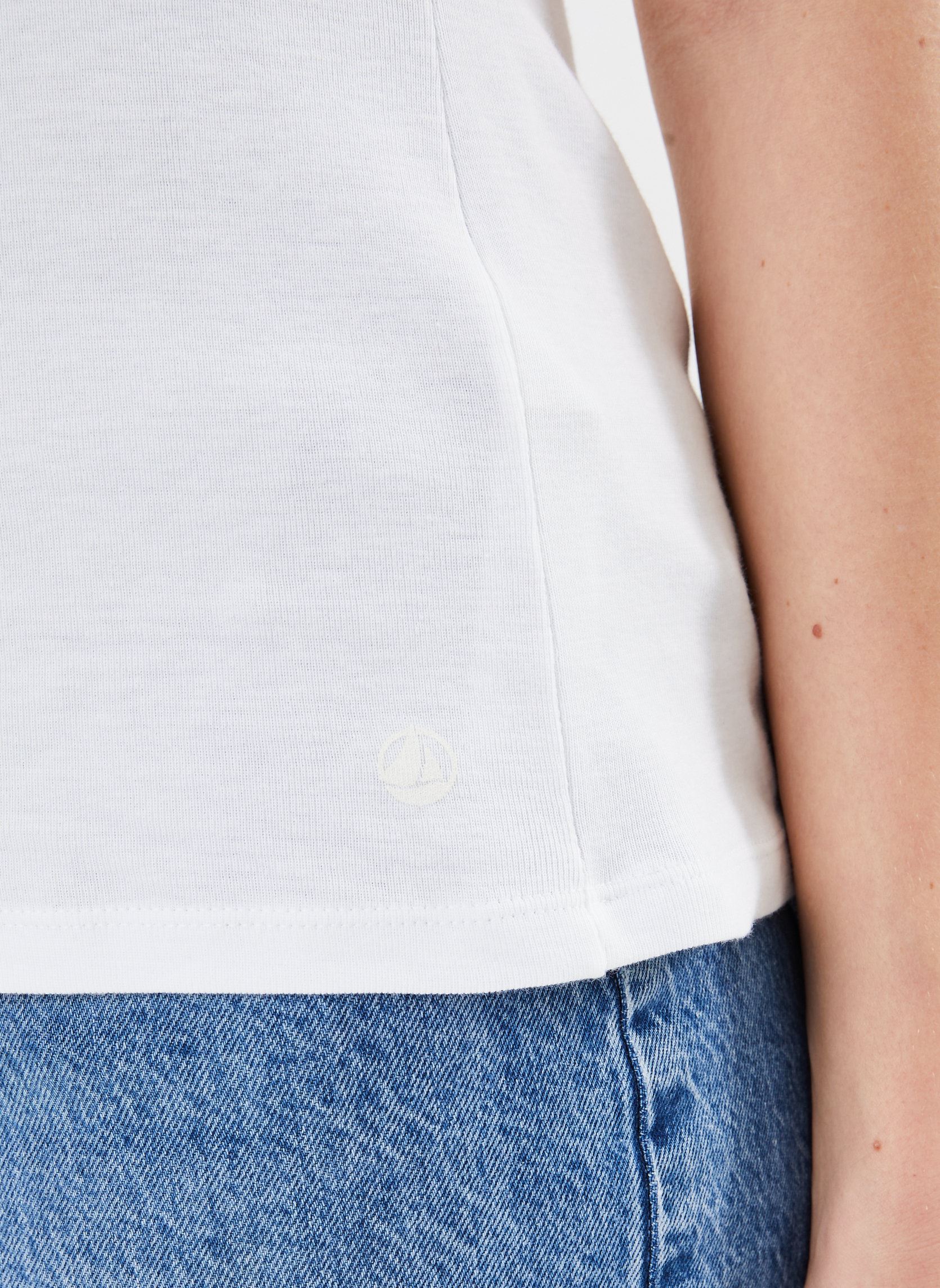 Tee-shirts manches courtes T-shirt l'iconique manches courtes col r femme blanc Petit Bateau Tee-shirts manches courtes T-shirt l'iconique manches courtes col r femme blanc ECUME
