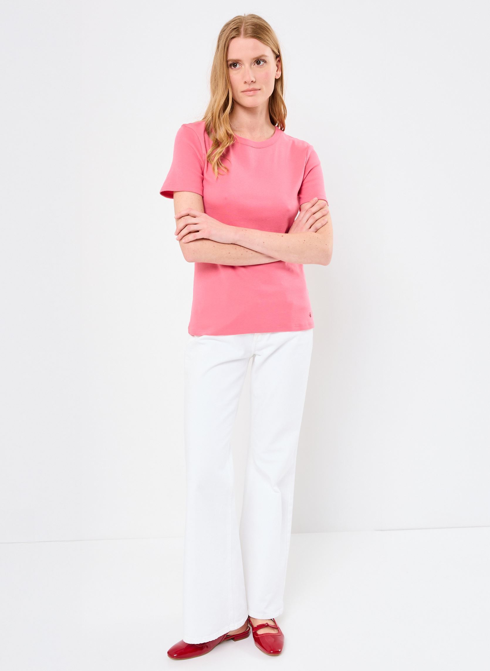 Tee-shirts manches courtes T-shirt l'iconique manches courtes col r femme rose Petit Bateau Tee-shirts manches courtes T-shirt l'iconique manches courtes col r femme rose PEONIA
