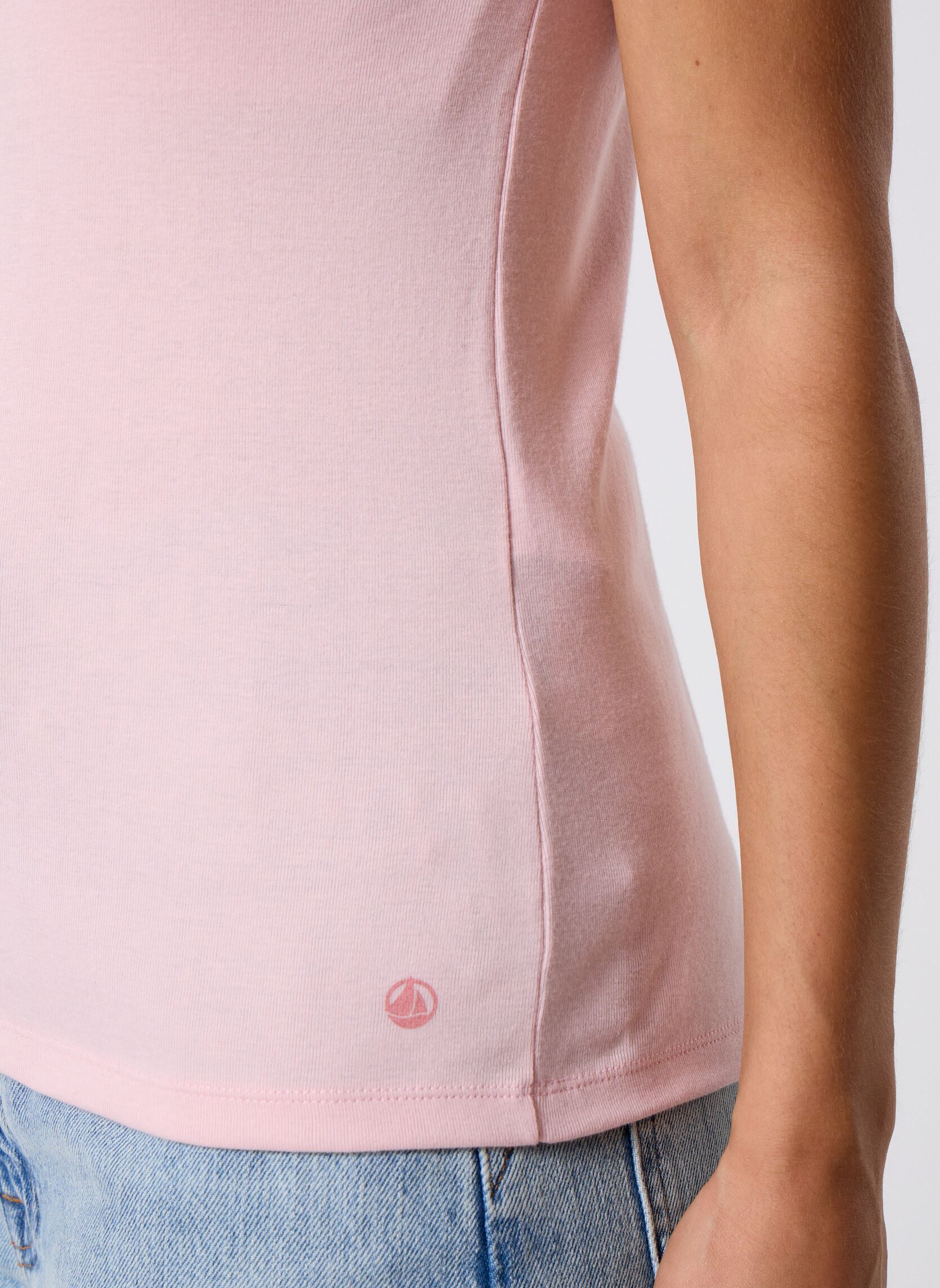 Tee-shirts manches courtes T-shirt l'iconique manches courtes col r femme rose Petit Bateau Tee-shirts manches courtes T-shirt l'iconique manches courtes col r femme rose JOLI