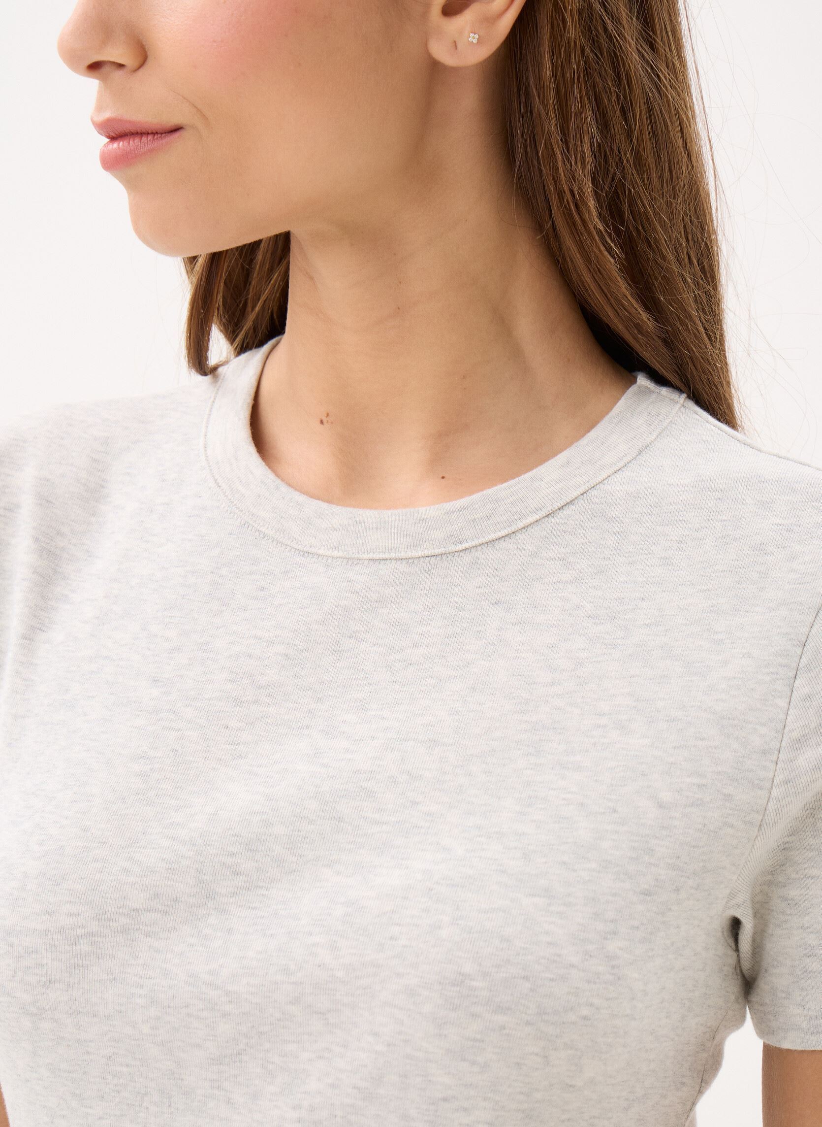 Tee-shirts manches courtes T-shirt l'iconique manches courtes col r femme gris Petit Bateau Tee-shirts manches courtes T-shirt l'iconique manches courtes col r femme gris BELUGA CHINE