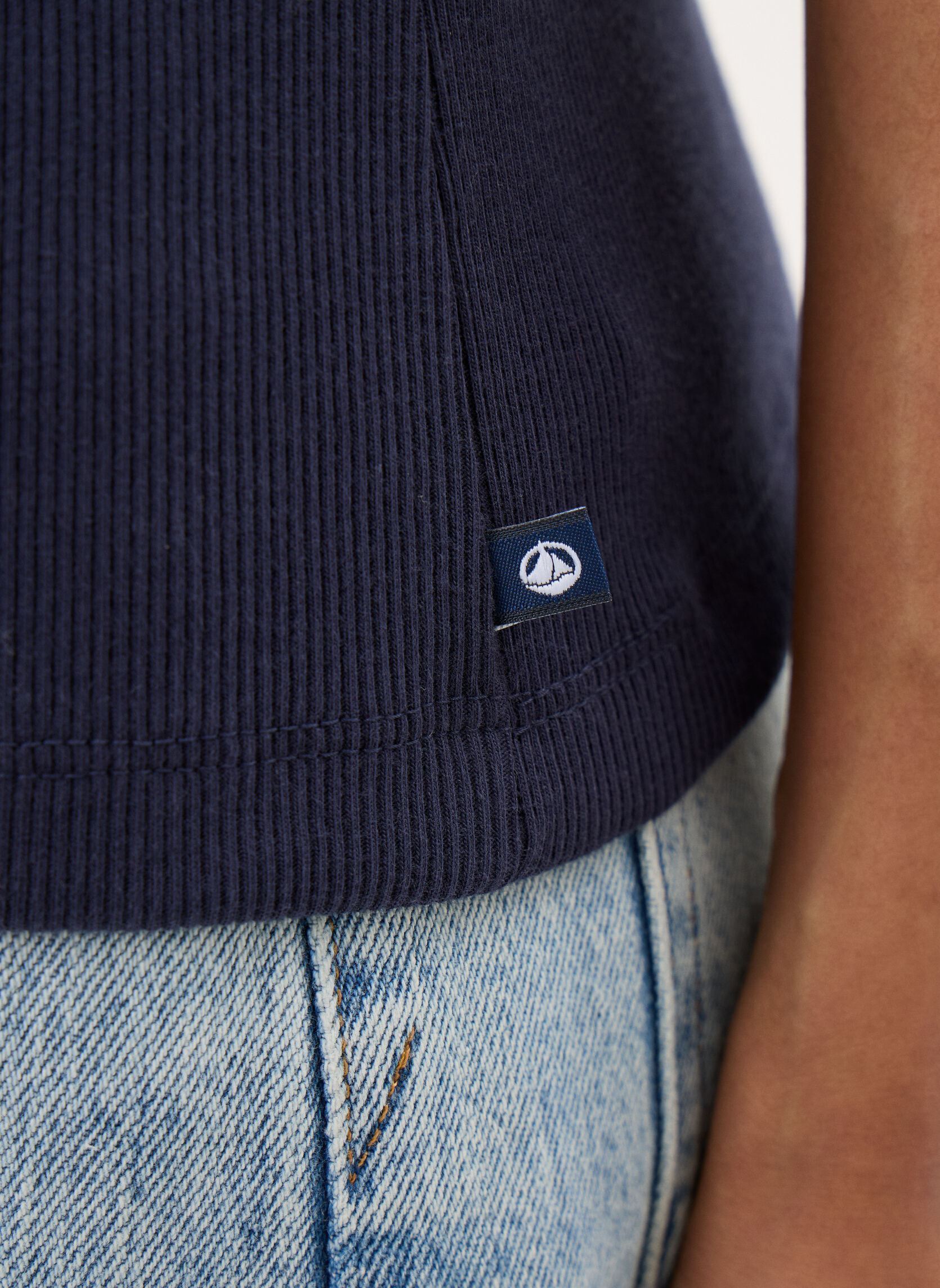 Tee-shirts manches courtes T-shirt l'iconique manches courtes col r femme bleu Petit Bateau Tee-shirts manches courtes T-shirt l'iconique manches courtes col r femme bleu SMOKING/MARSHAMALLOW
