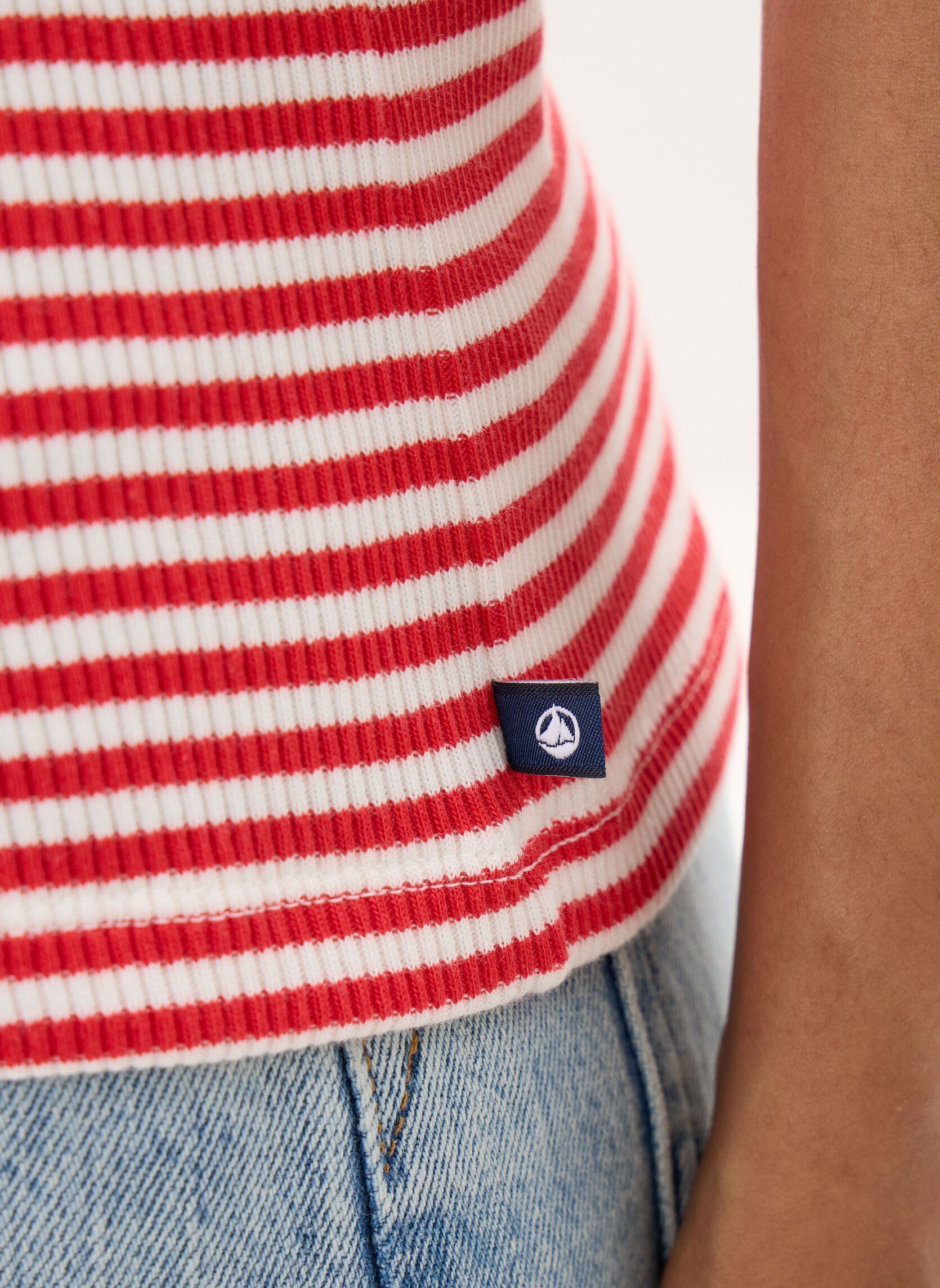 Kurzarm-T-Shirts T-shirt l'iconique manches courtes col r damen rot Petit Bateau Kurzarm-T-Shirts T-shirt l'iconique manches courtes col r damen rot POMPIER/MARSHMALLOW