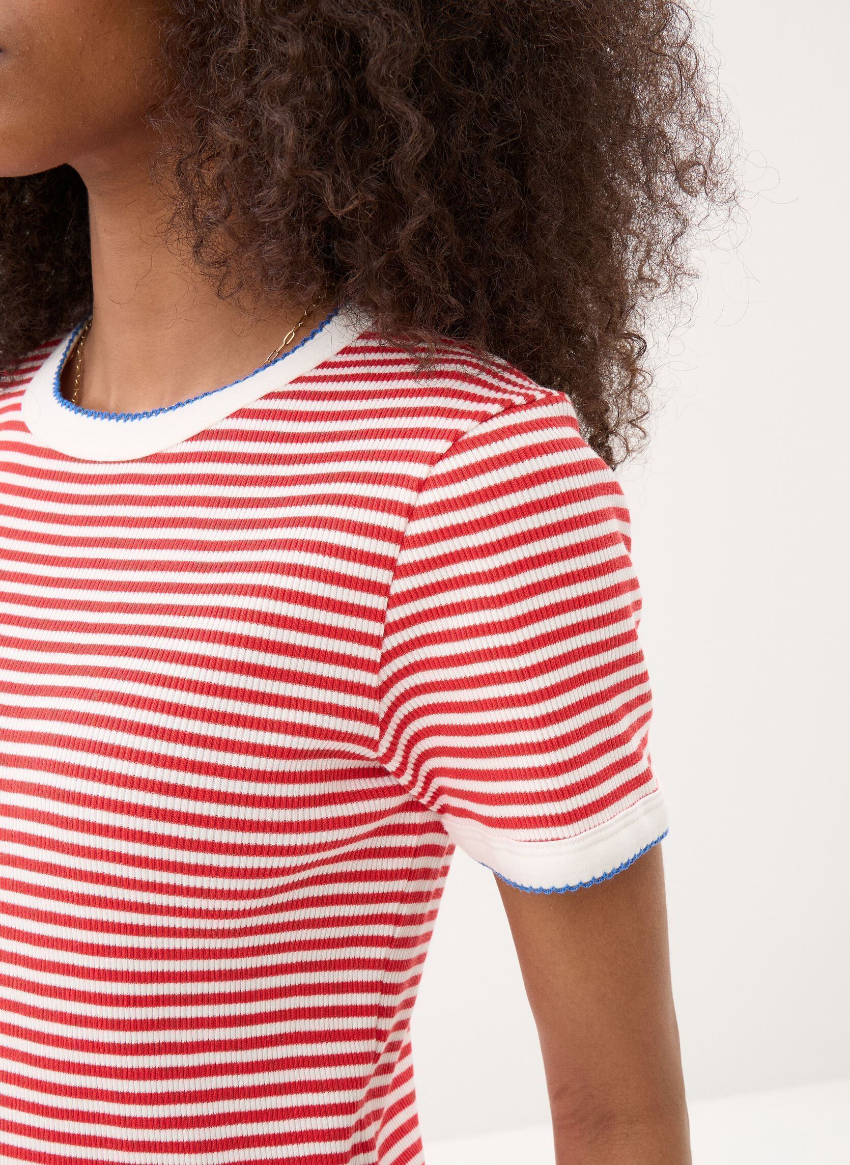 Kurzarm-T-Shirts T-shirt l'iconique manches courtes col r damen rot Petit Bateau Kurzarm-T-Shirts T-shirt l'iconique manches courtes col r damen rot POMPIER/MARSHMALLOW