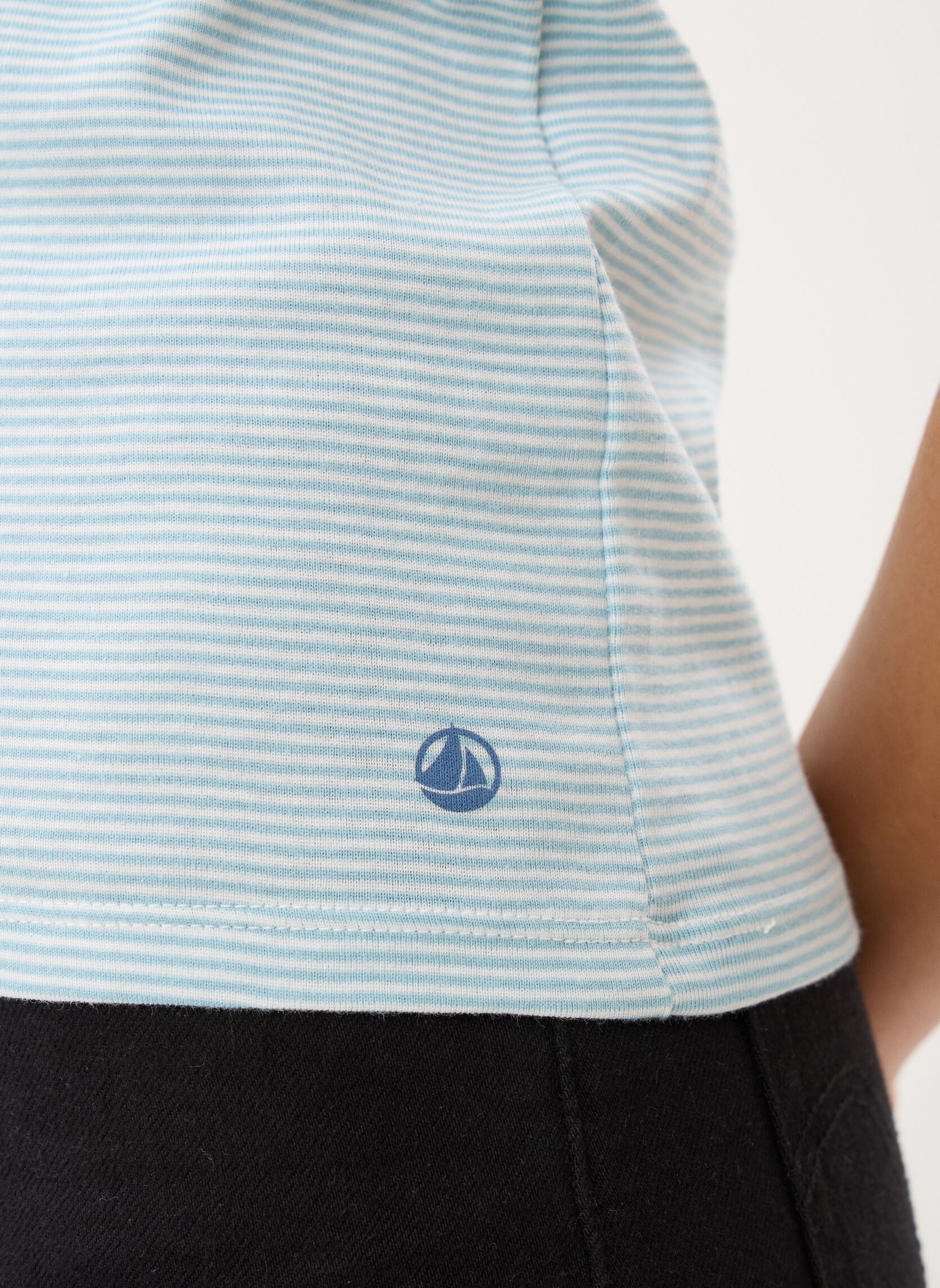 Tee-shirts manches courtes T-shirt l'iconique manches courtes col r femme multicolore Petit Bateau Tee-shirts manches courtes T-shirt l'iconique manches courtes col r femme multicolore MIMI/MARSHMALLOW