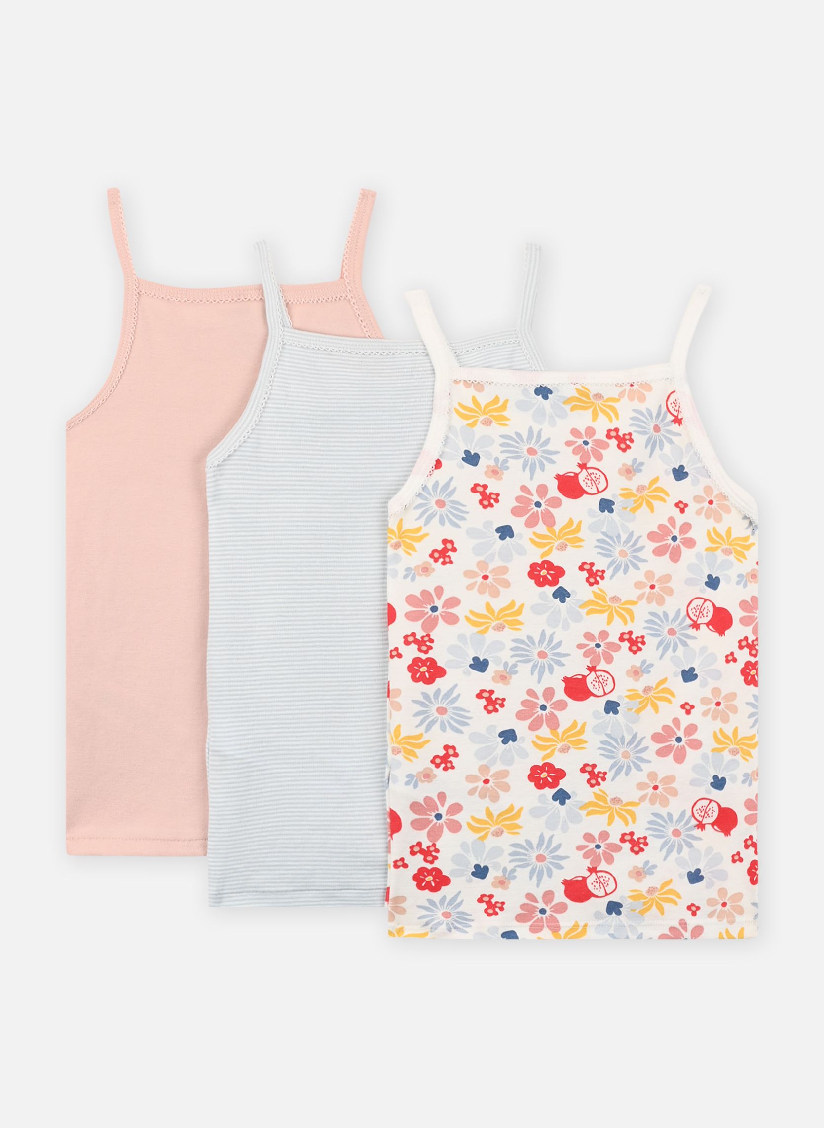 Tanktops 3 Chemises Bretelles A0A4I mädchen weiß Petit Bateau Tanktops 3 Chemises Bretelles A0A4I mädchen weiß Variante 1