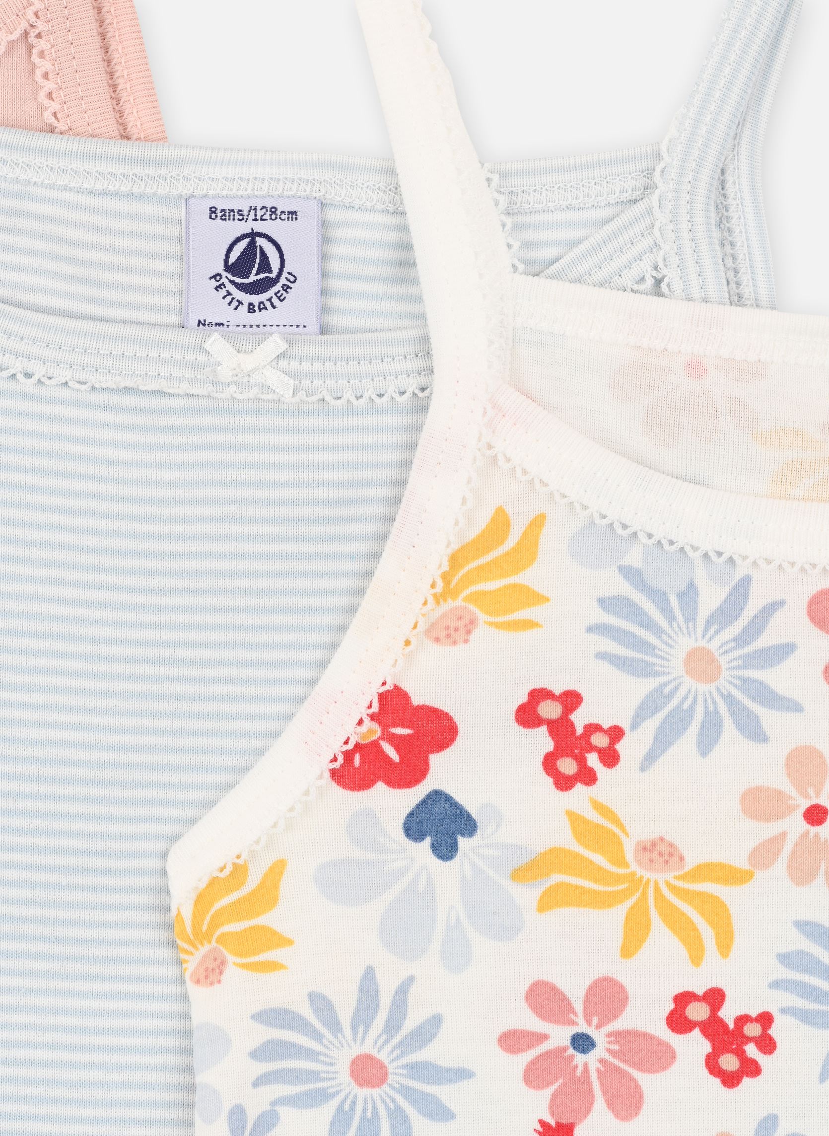 Tanktops 3 Chemises Bretelles A0A4I mädchen weiß Petit Bateau Tanktops 3 Chemises Bretelles A0A4I mädchen weiß Variante 1