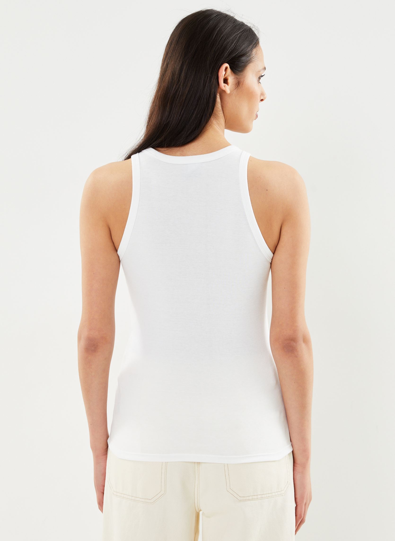 Débardeurs Débardeur l'iconique en coton femme blanc Petit Bateau Débardeurs Débardeur l'iconique en coton femme blanc ECUME