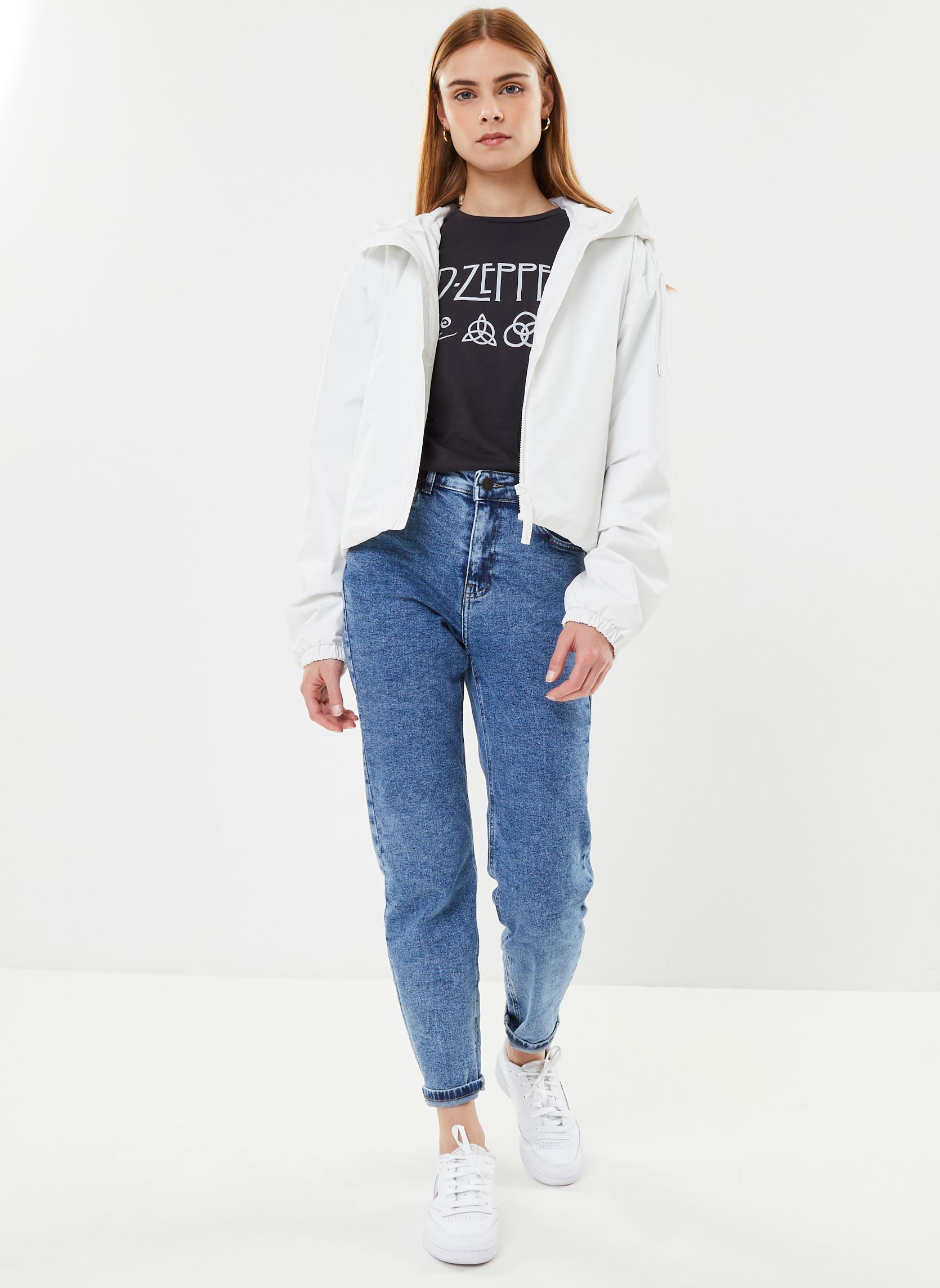 Jassen Lohja Short Jacket W dames wit Rains Jassen Lohja Short Jacket W dames wit POWDER