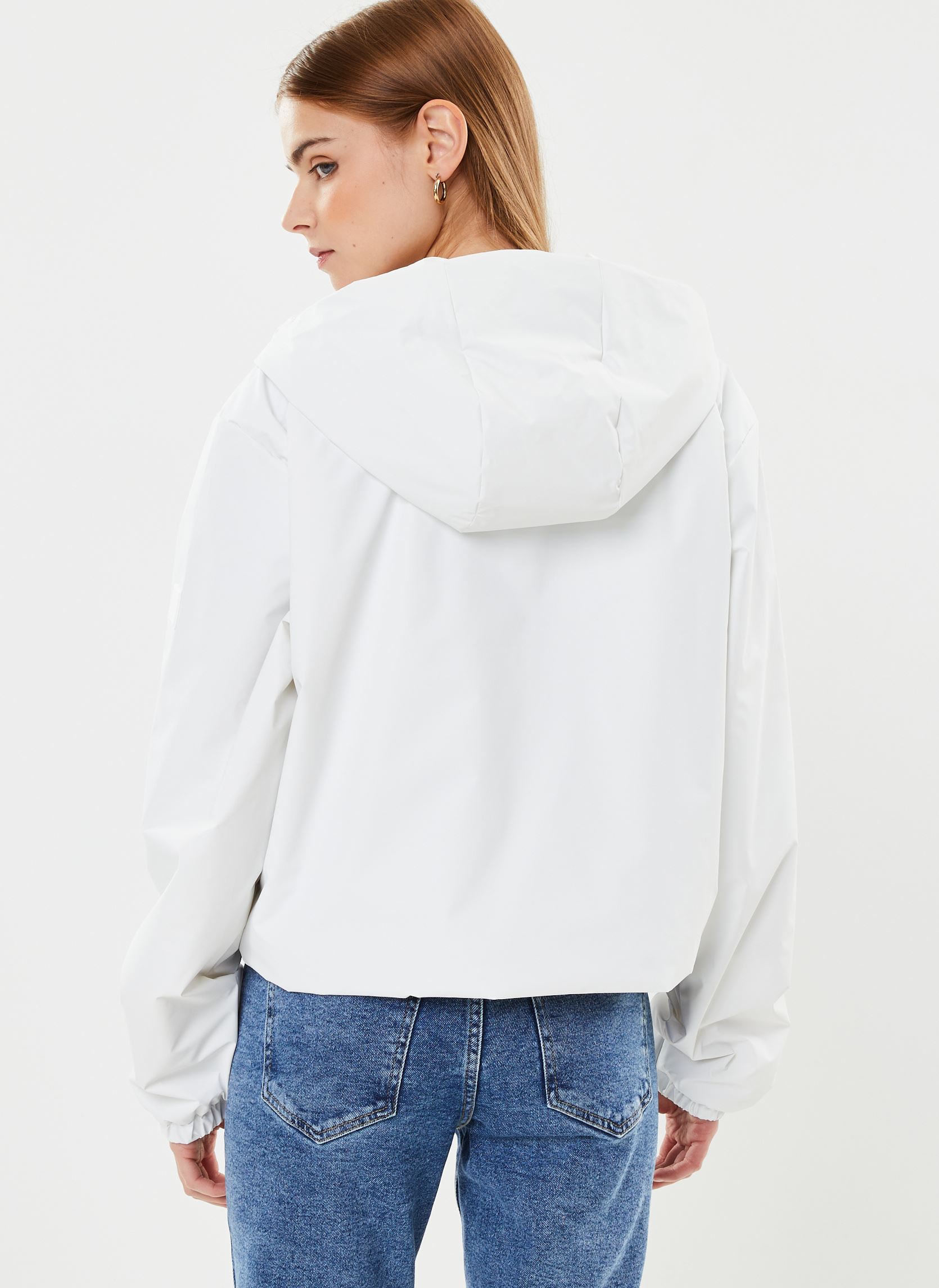 Jassen Lohja Short Jacket W dames wit Rains Jassen Lohja Short Jacket W dames wit POWDER