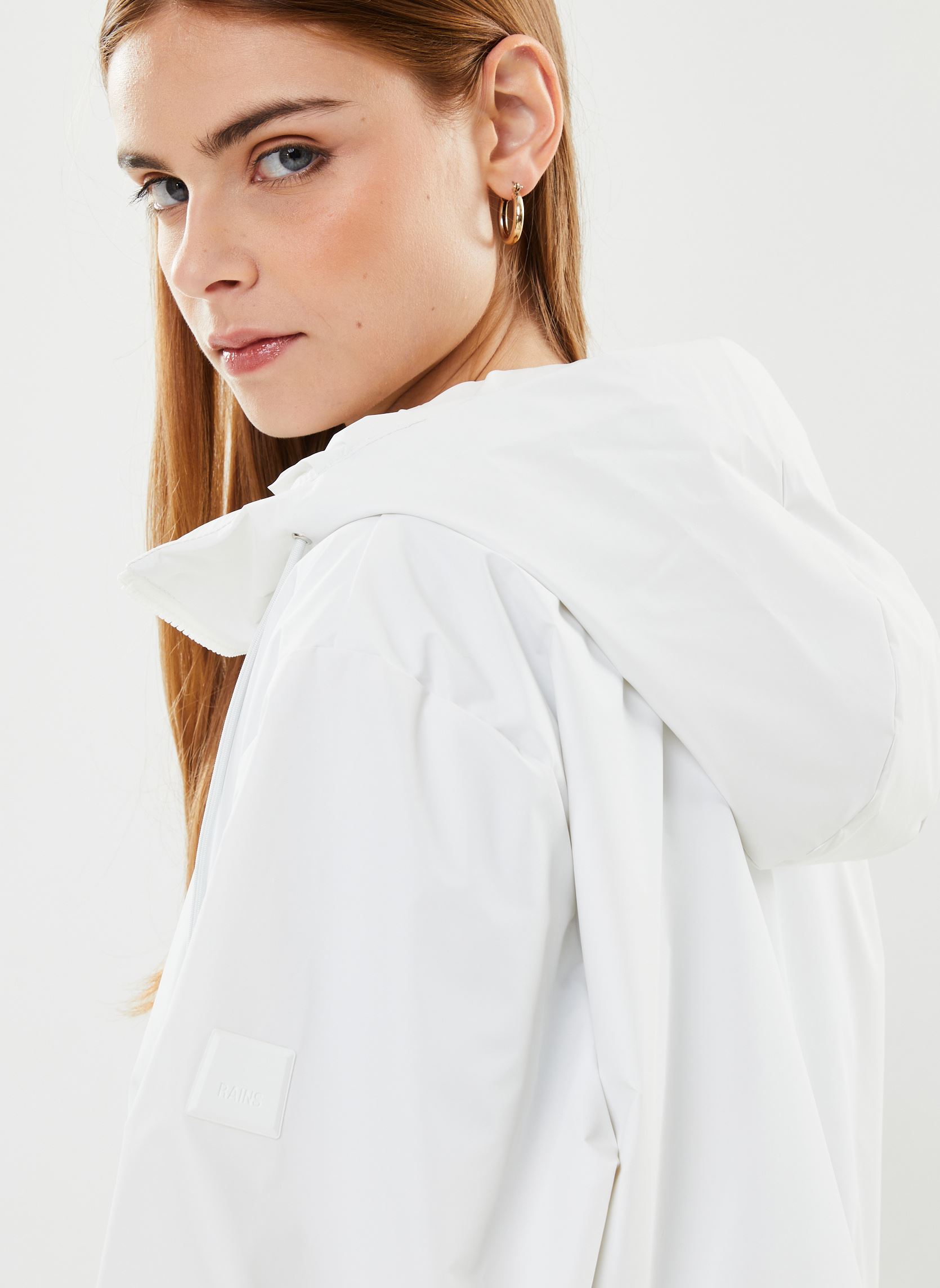 Jassen Lohja Short Jacket W dames wit Rains Jassen Lohja Short Jacket W dames wit POWDER