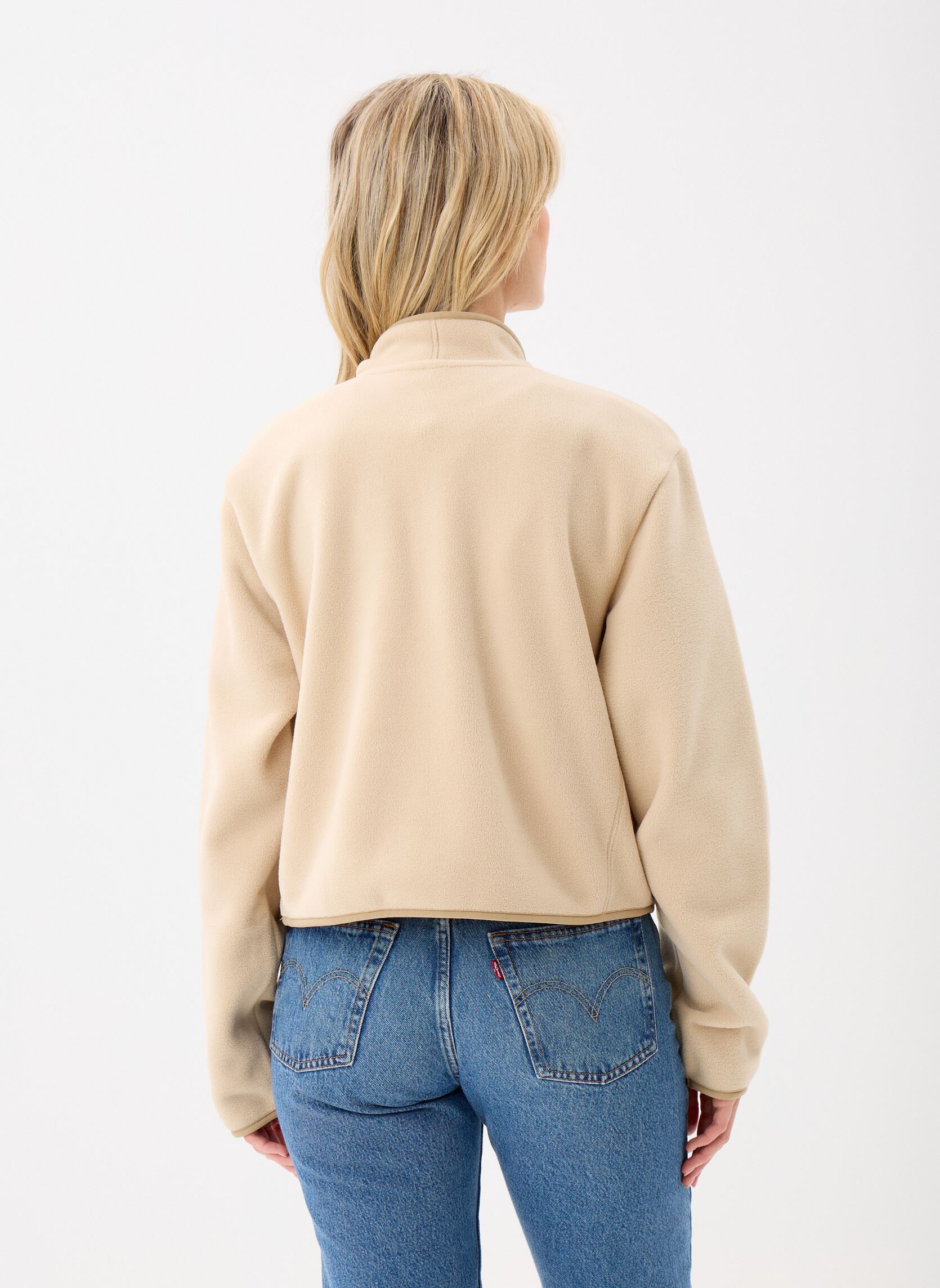 Pile Durban Short Fleece Jacket W donna beige Rains Pile Durban Short Fleece Jacket W donna beige SAND