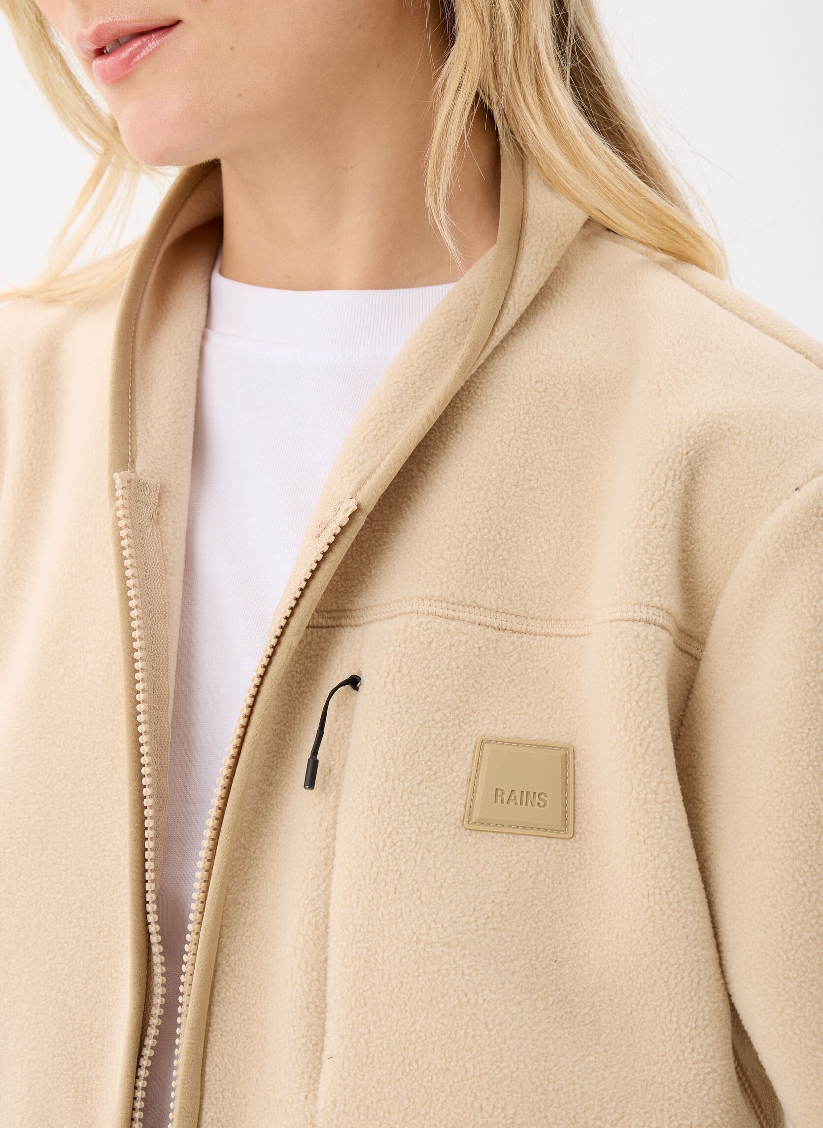 Pile Durban Short Fleece Jacket W donna beige Rains Pile Durban Short Fleece Jacket W donna beige SAND