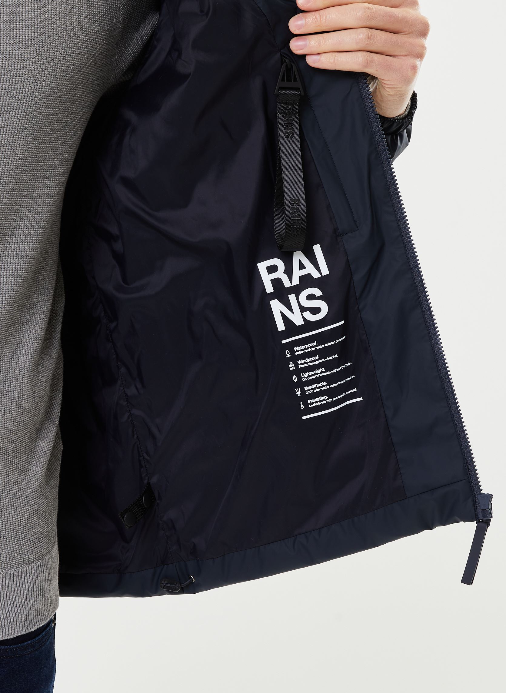 Vestes imperméables Lohja Insulated Jacket homme bleu Rains Vestes imperméables Lohja Insulated Jacket homme bleu NAVY