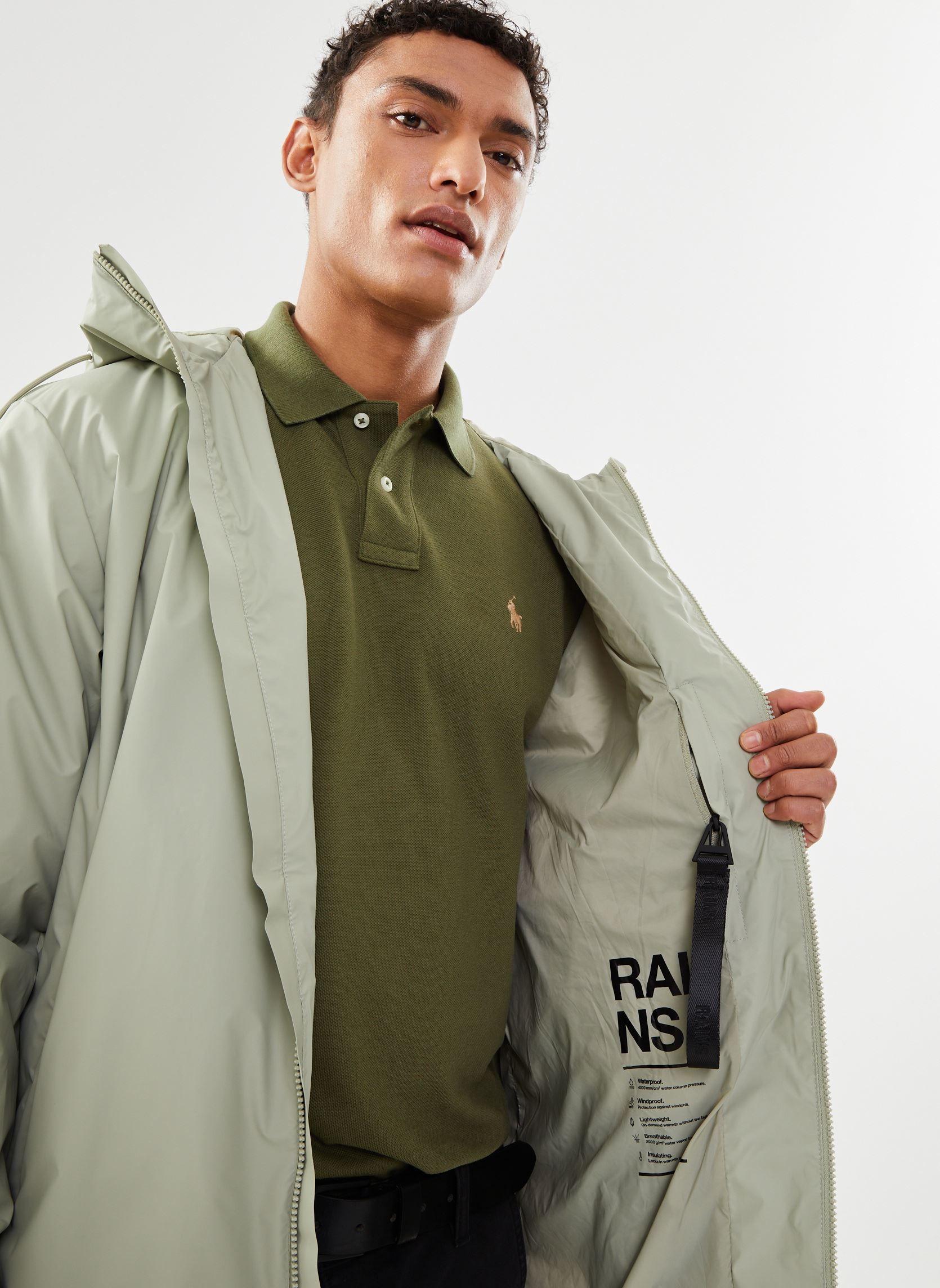Parkas Lohja Long Insulated Jacket homme vert Rains Parkas Lohja Long Insulated Jacket homme vert EARTH