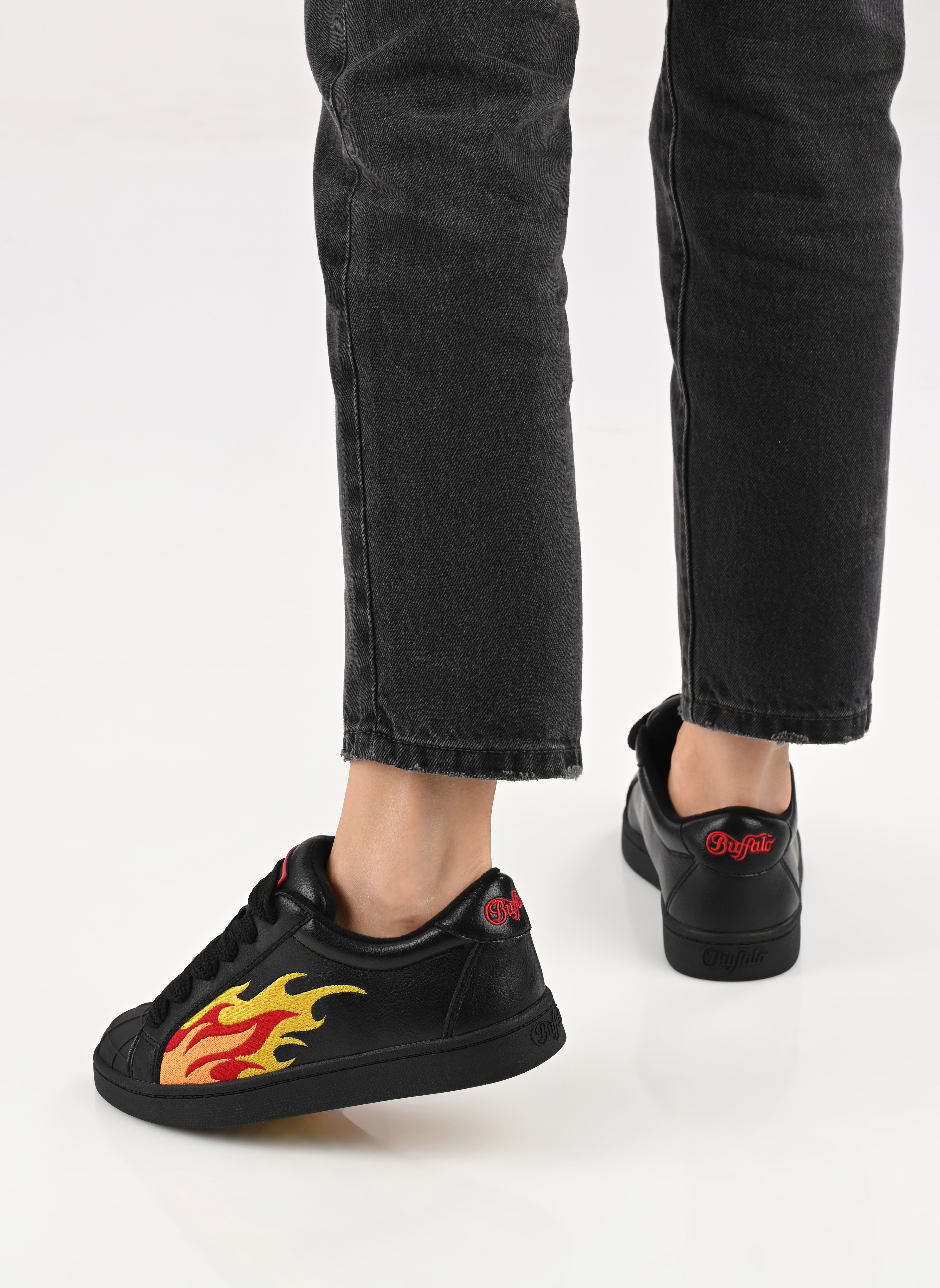 Sneaker Liberty Vegan Nappa damen schwarz Buffalo Sneaker Liberty Vegan Nappa damen schwarz Noir / Orange