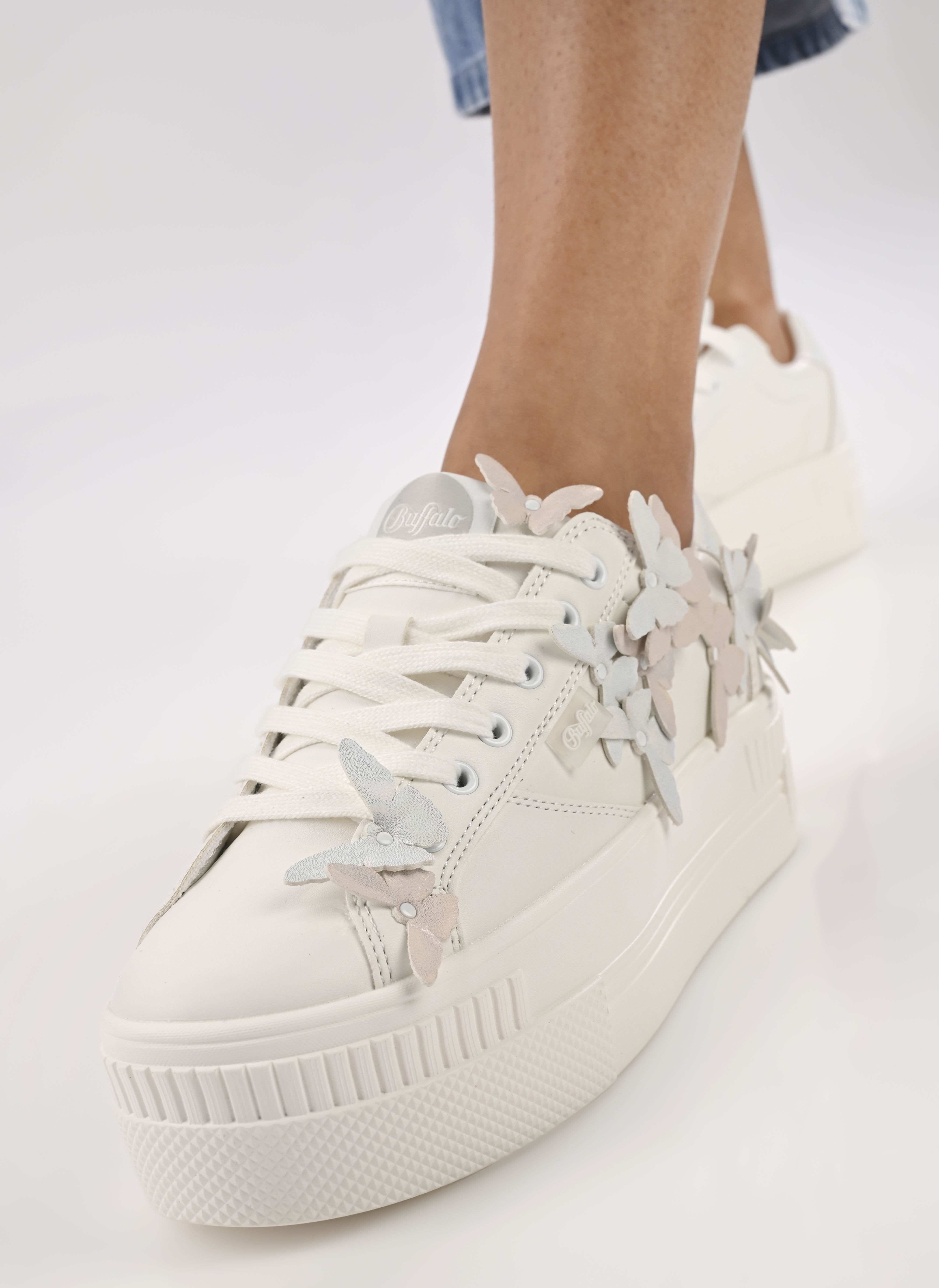 Sneakers Paired Butterfly dames wit Buffalo Sneakers Paired Butterfly dames wit Blanc