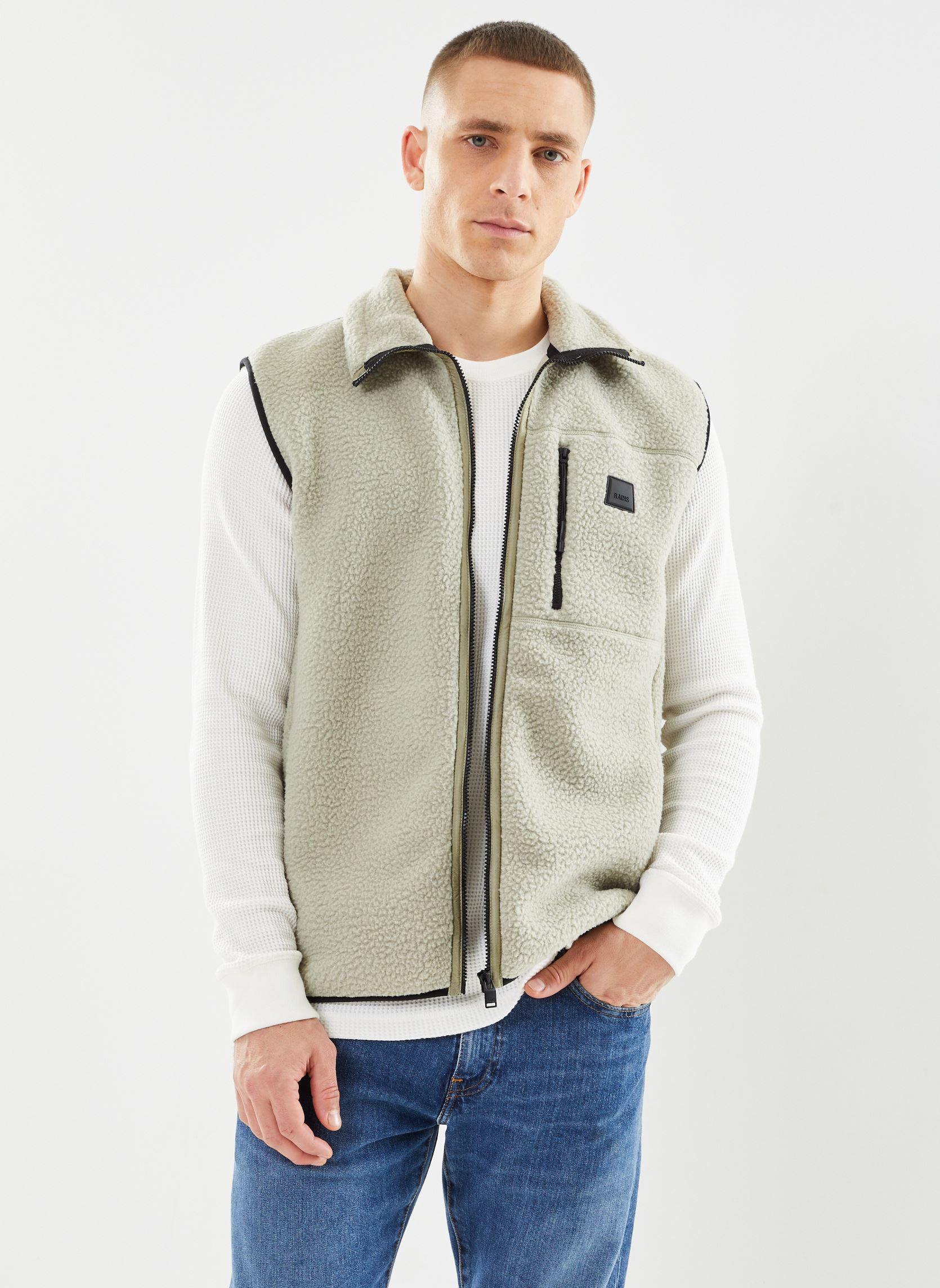 Fleece truien Yermo Fleece Vest sans manches T1 M heren beige Rains Fleece truien Yermo Fleece Vest sans manches T1 M heren beige EARTH