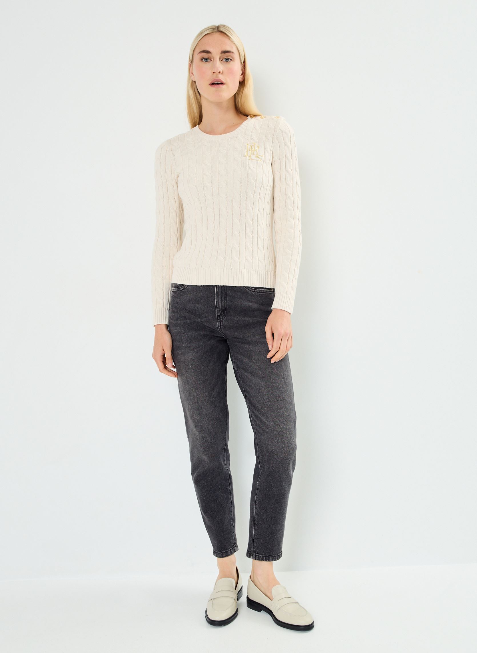 Pulls Montiva-Long Sleeve-Pullover femme blanc Lauren Ralph Lauren Pulls Montiva-Long Sleeve-Pullover femme blanc Mascarpone Cream