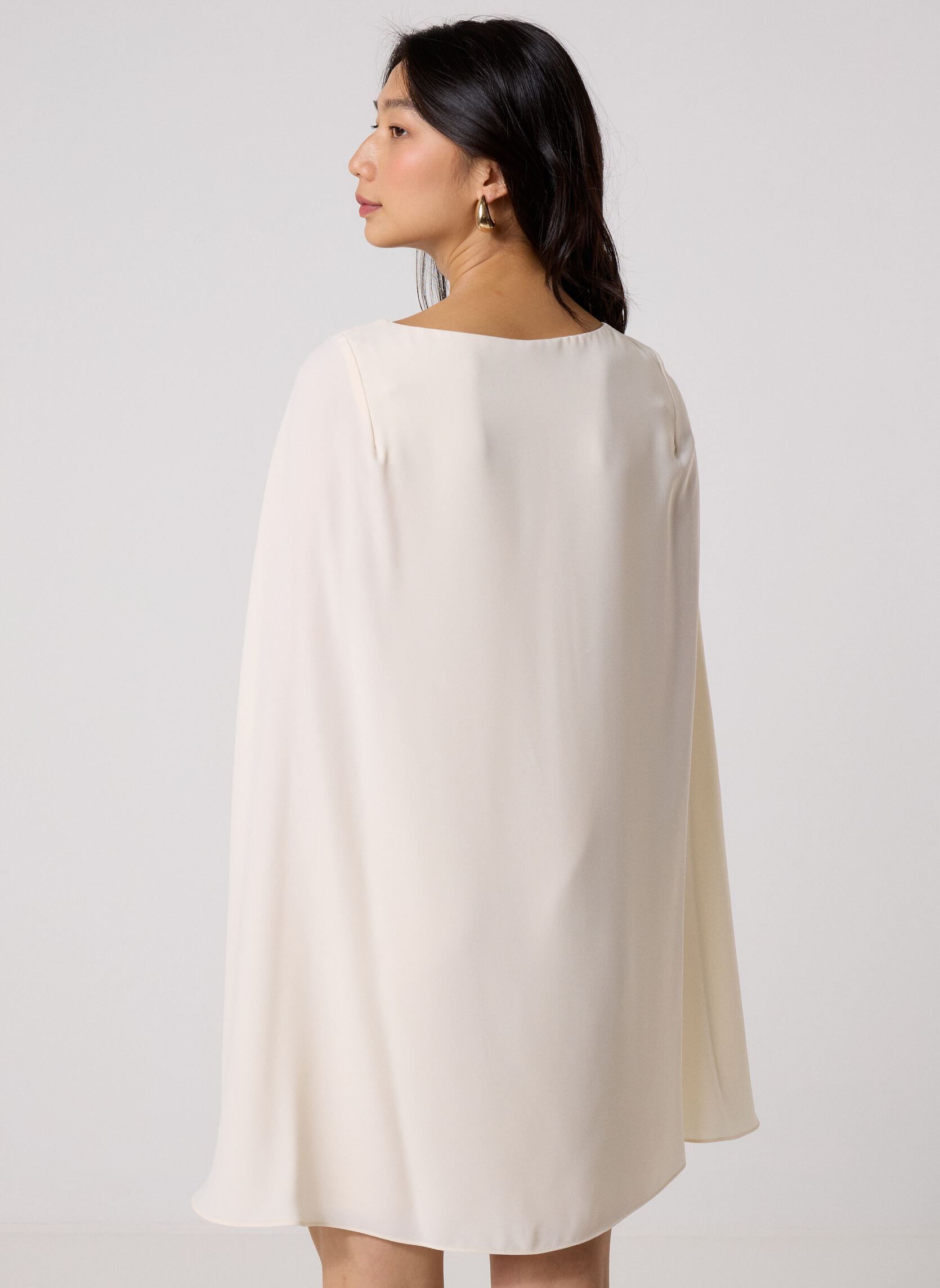 Robes Robe de cocktail à cape en georgette femme blanc Lauren Ralph Lauren Robes Robe de cocktail à cape en georgette femme blanc MASCARPONE CREAM