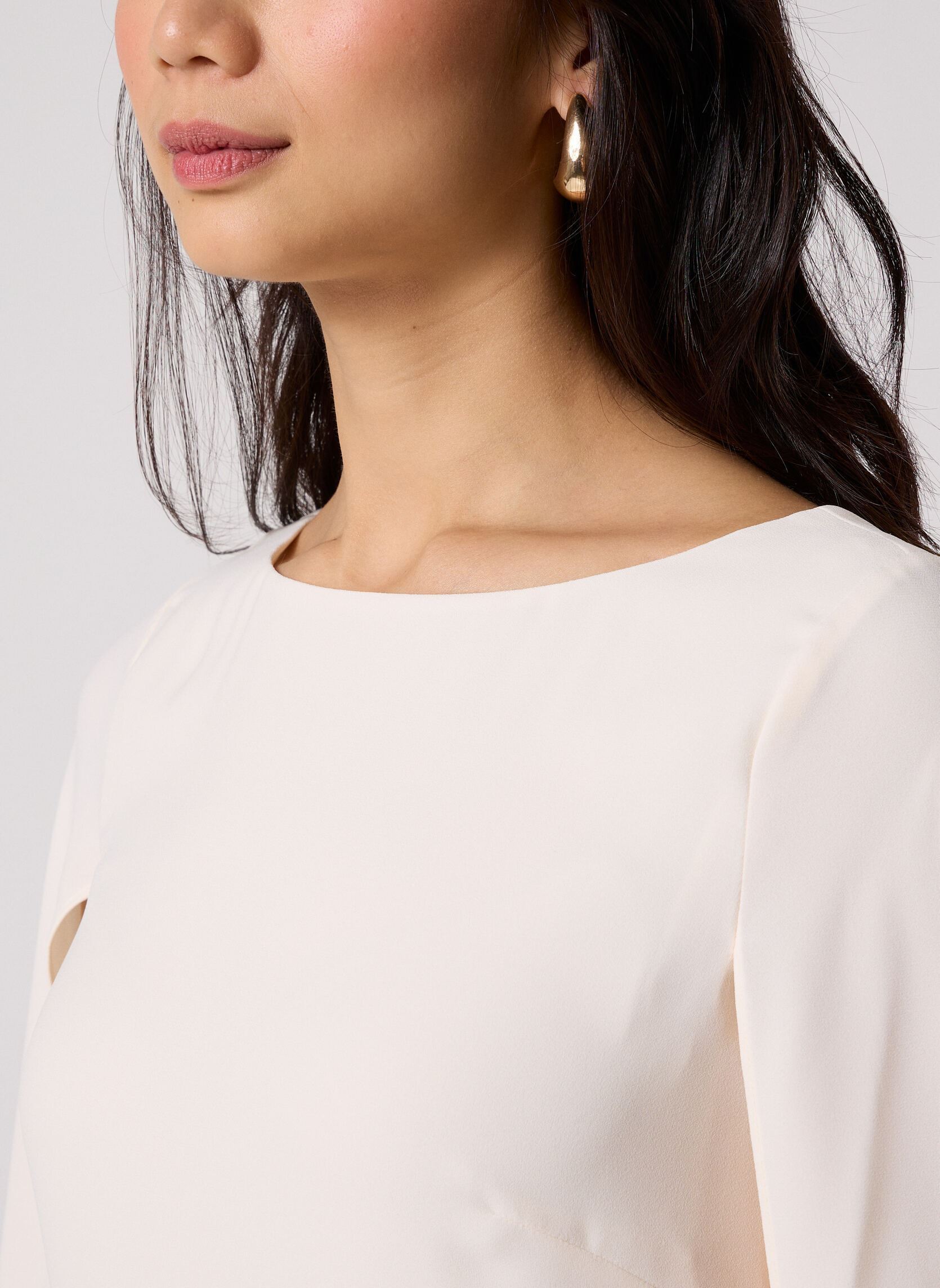 Robes Robe de cocktail à cape en georgette femme blanc Lauren Ralph Lauren Robes Robe de cocktail à cape en georgette femme blanc MASCARPONE CREAM