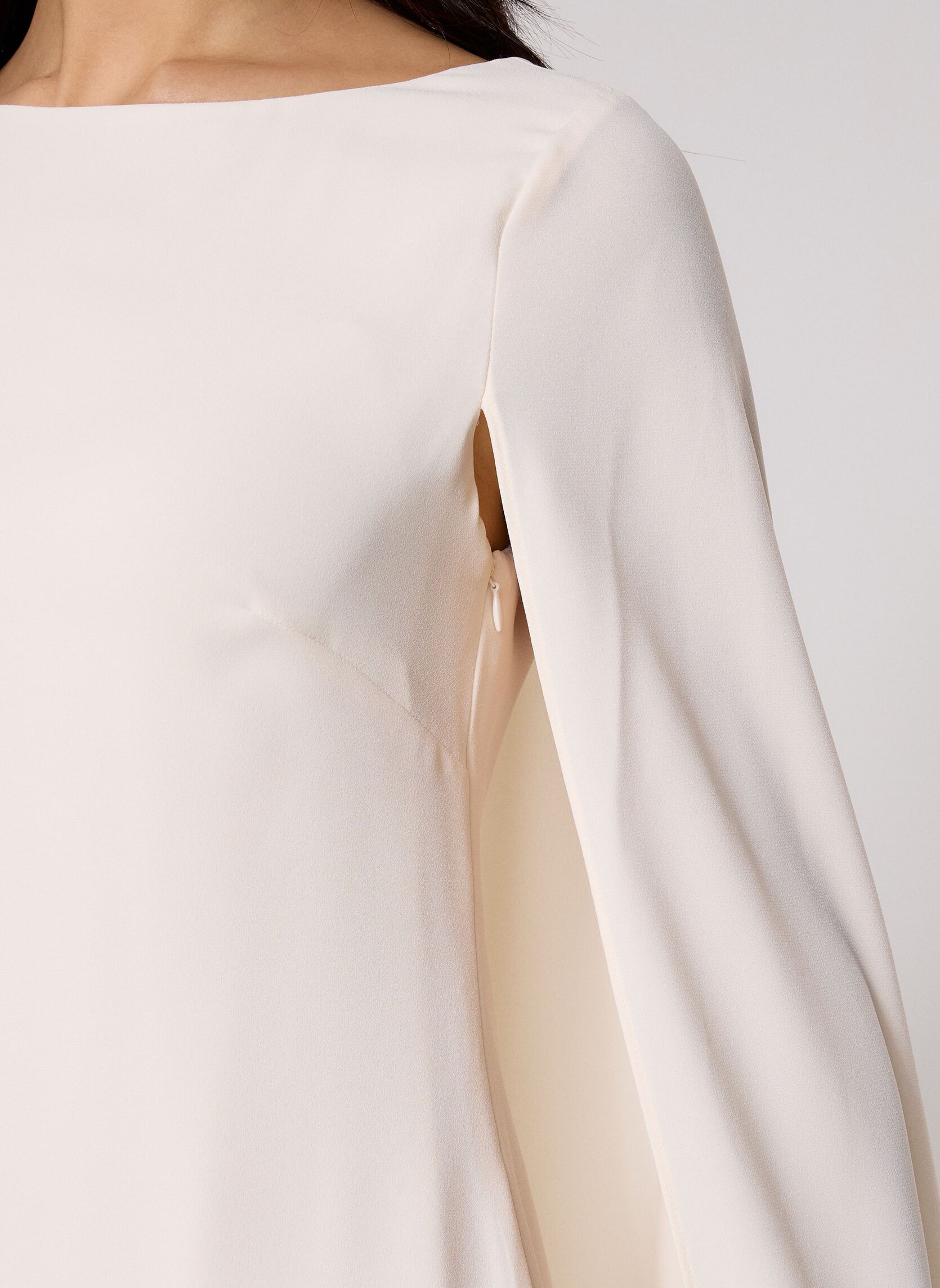 Robes Robe de cocktail à cape en georgette femme blanc Lauren Ralph Lauren Robes Robe de cocktail à cape en georgette femme blanc MASCARPONE CREAM