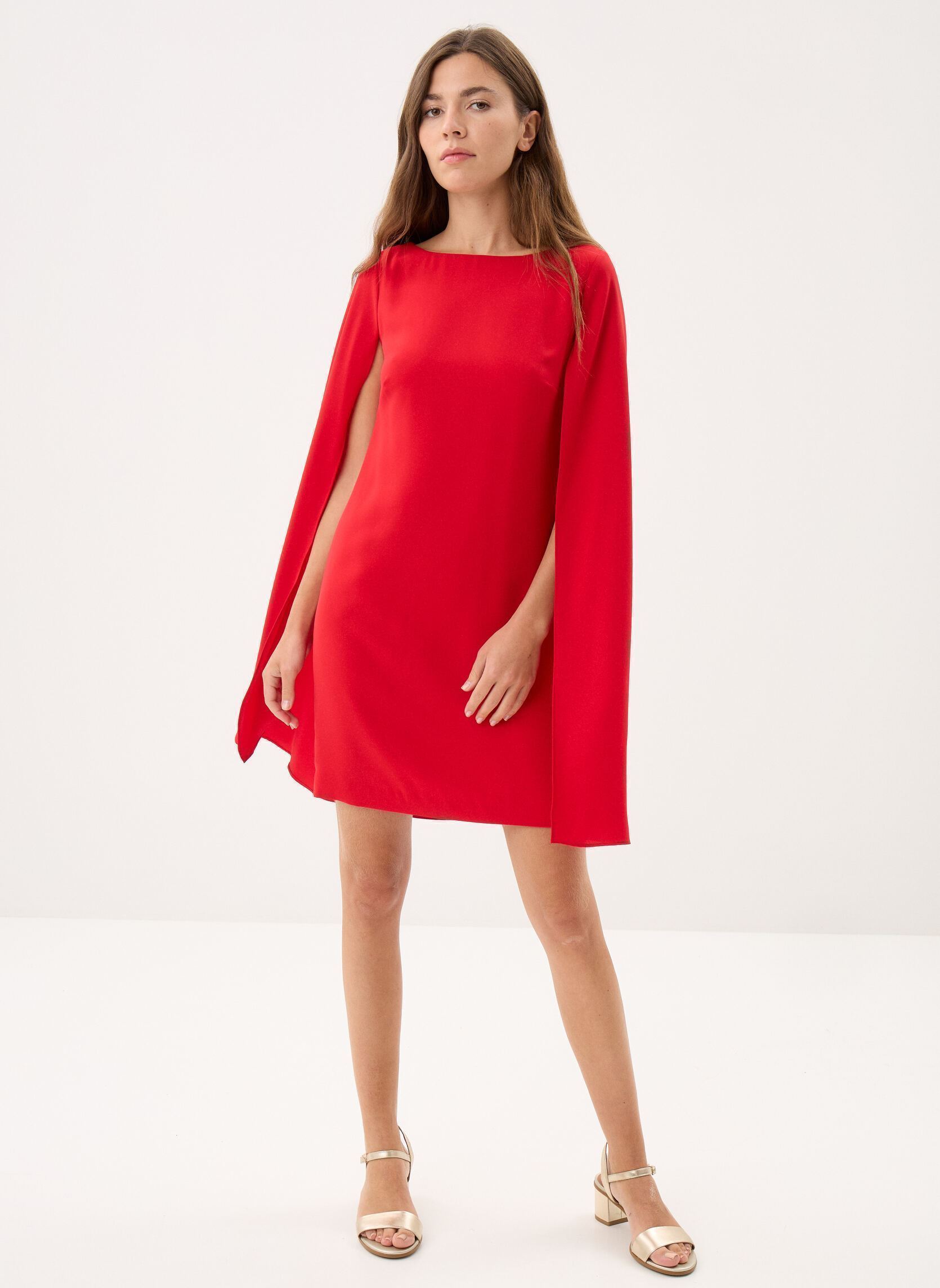 Kleider Robe de cocktail à cape en georgette damen rot Lauren Ralph Lauren Kleider Robe de cocktail à cape en georgette damen rot CRUISE RED