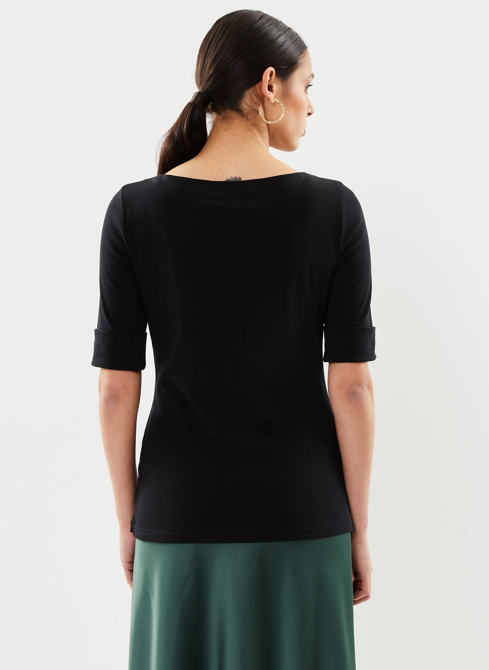 T-shirt a maniche corte T-shirt en coton stretch donna nero Lauren Ralph Lauren T-shirt a maniche corte T-shirt en coton stretch donna nero POLO BLACK