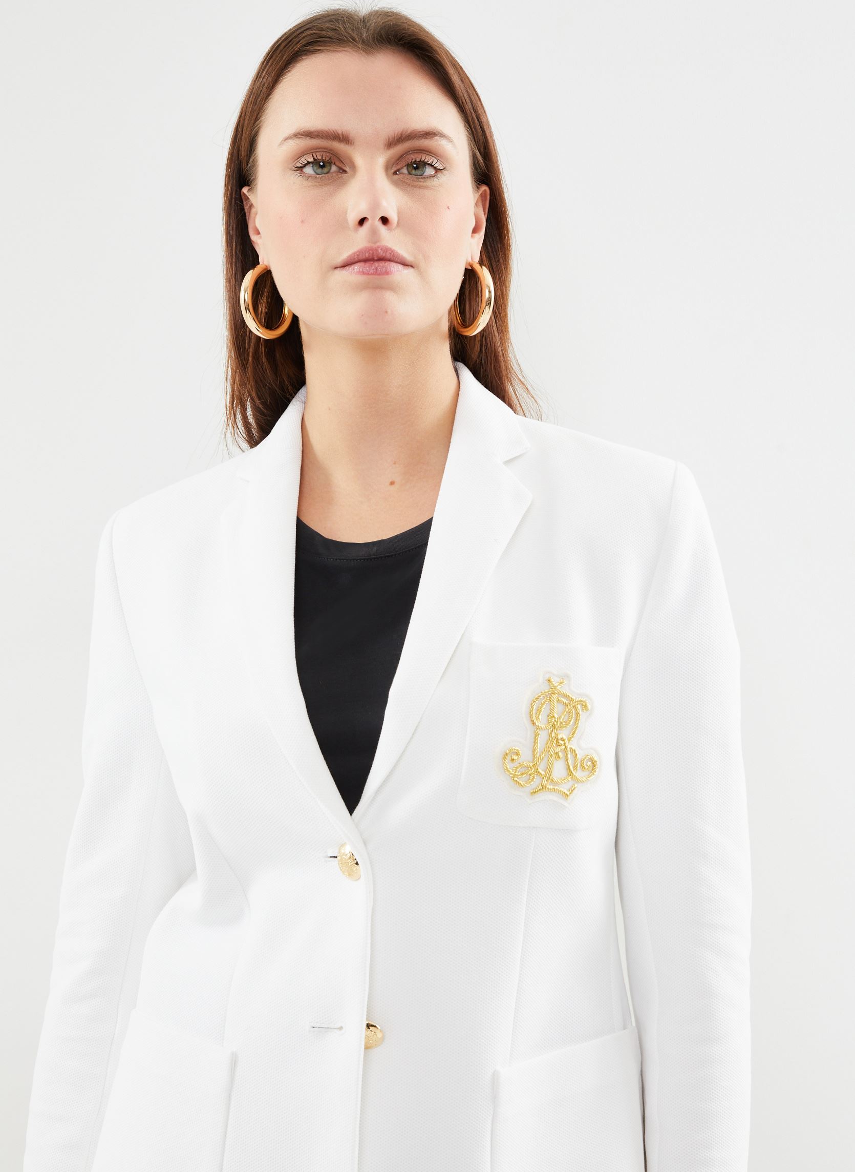 Vestes de blazer Blazer en jacquard à broderie bullion femme blanc Lauren Ralph Lauren Vestes de blazer Blazer en jacquard à broderie bullion femme blanc WHITE
